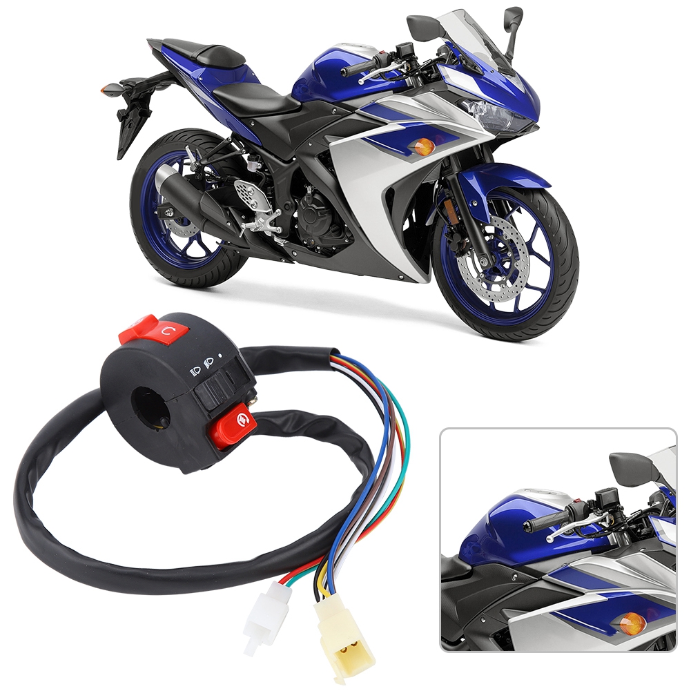Universeller 22-mm-motorrad-quad-lenkerschalter, Start/stopp Ein/aus, Rutschfester Griff, Wasserdicht, 1 Stück, Schwarz.