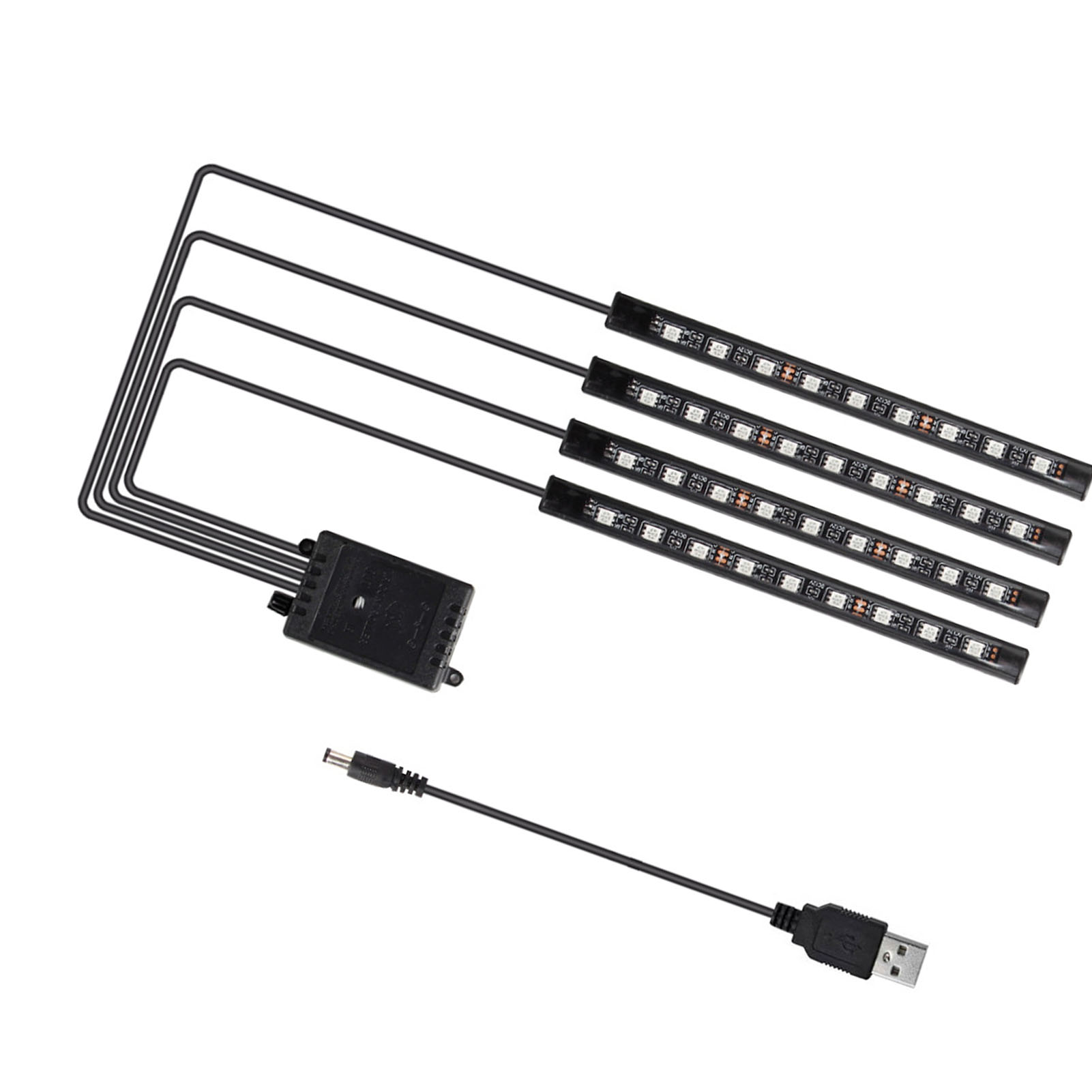 Universeller Led-streifen Für Den Fahrzeuginnenraum Mit Fernbedienung, 36 Dekorative Leds Für Den Fahrzeugboden, 5v Usb-streifen