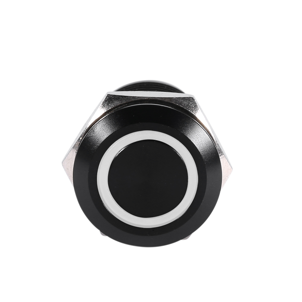 12-mm-led-drucktaster, Schwarz, 2-a-momentantaster, Schwarzes Gehäuse Für Autos, 12-v-beleuchteter Schalter, Temporäre Steuerung.