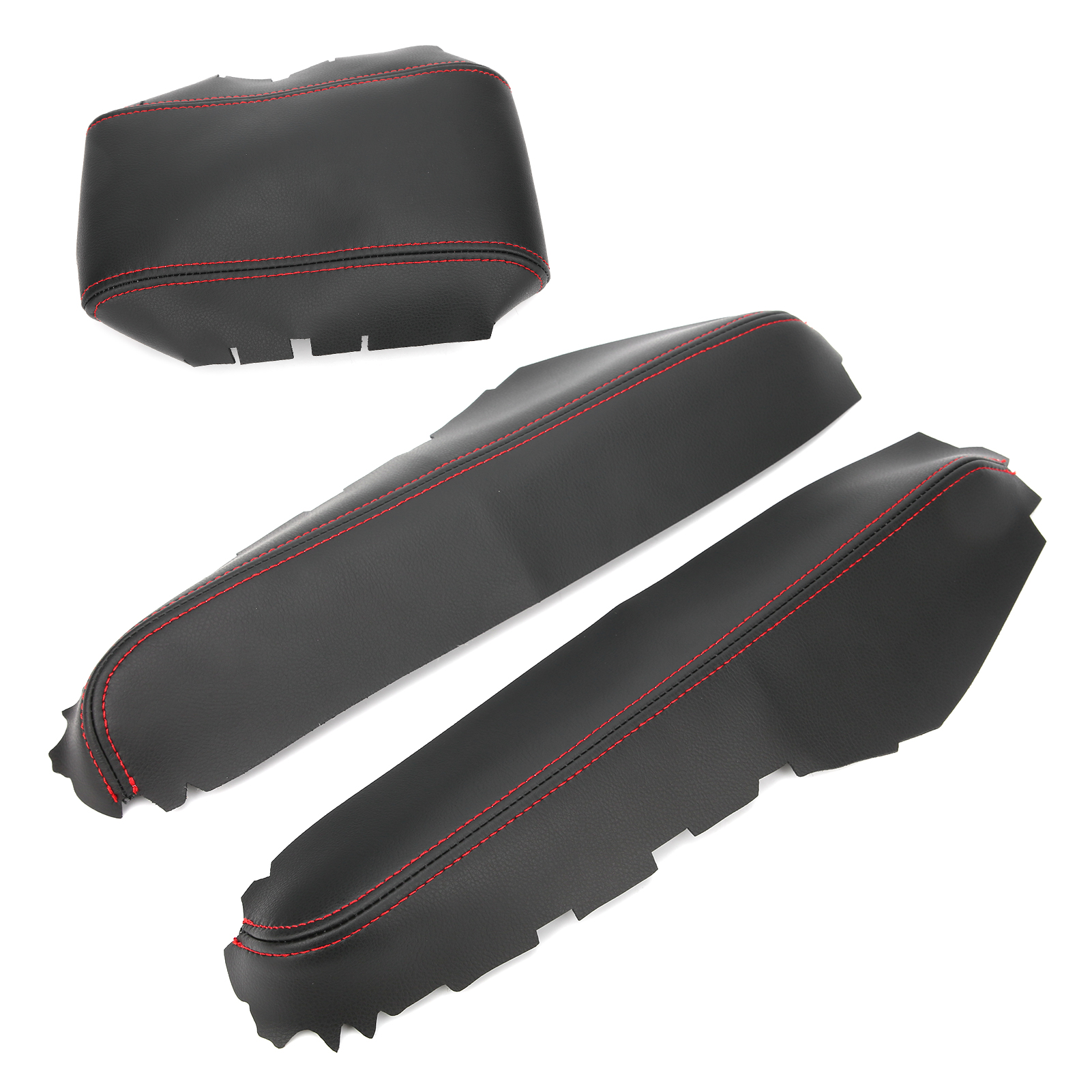 Pu-mittelarmlehnenpolster Für Honda Civic 2016–2018, Schwarze Kunstleder-schutzbezüge, 3-teiliges Set