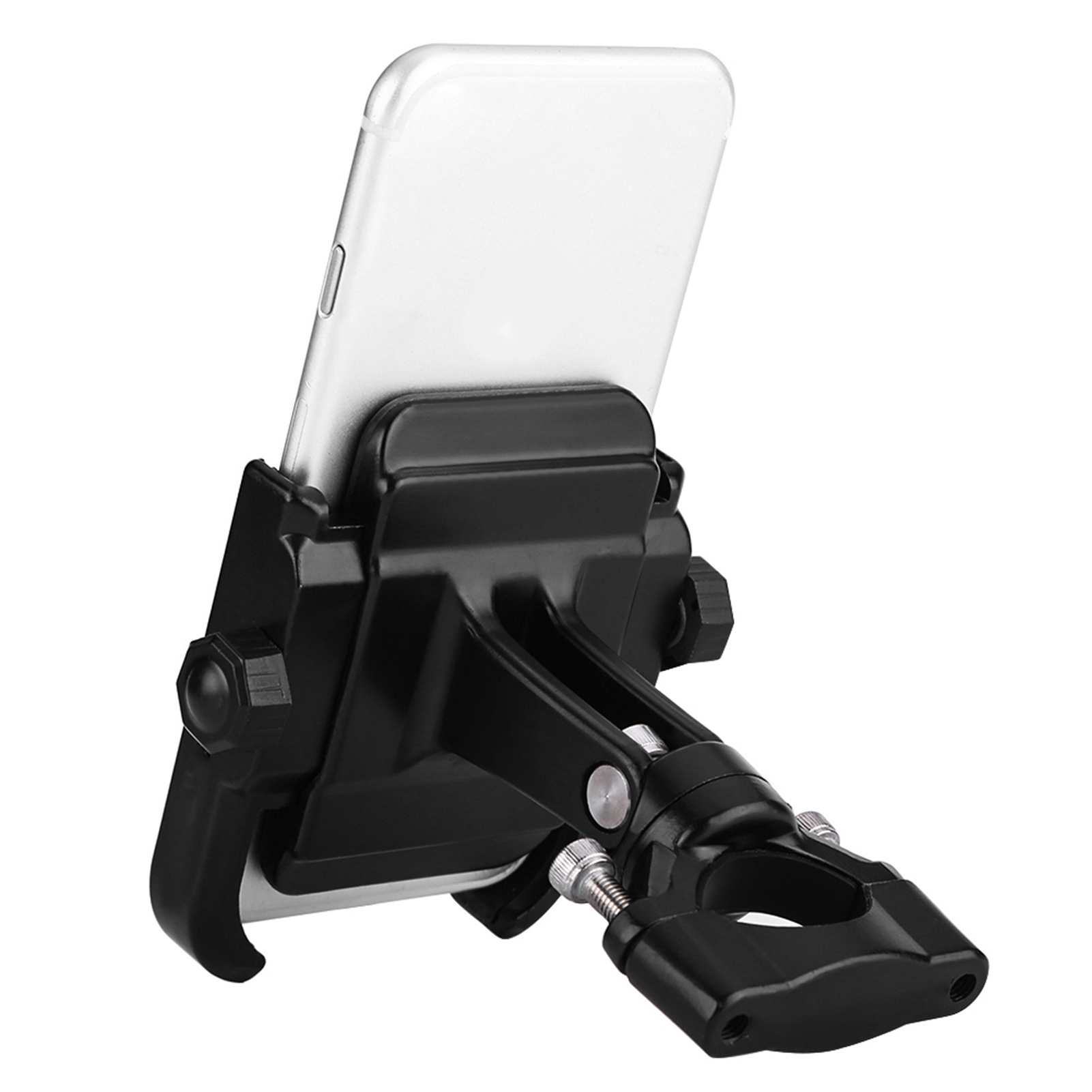 Schwarze Handyhalterung Für Motorräder/fahrräder, Verstellbare Lenkerhalterung Für Smartphones Mit 4-6 Zoll Durchmesser, Robuste Befestigungen Für Gps-navigation.