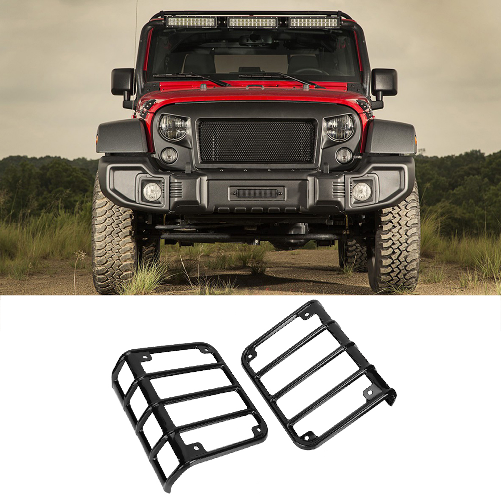 Paar Rücklichtschutzleisten Für Jeep Wrangler Jk (2007–2017), Schwarze Stoßstangenabdeckungen, Scheinwerferschutz, Robustes Autozubehör