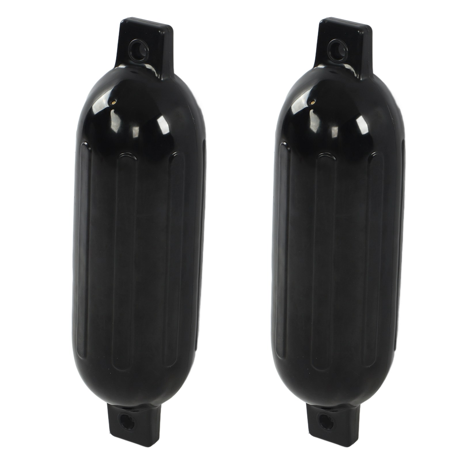 2 Anlegebojen 6,5 X 23 Cm, Fender Für Schlauchboote, Yachten Und Fischerboote, Schwarzer Schutz, 2er-set