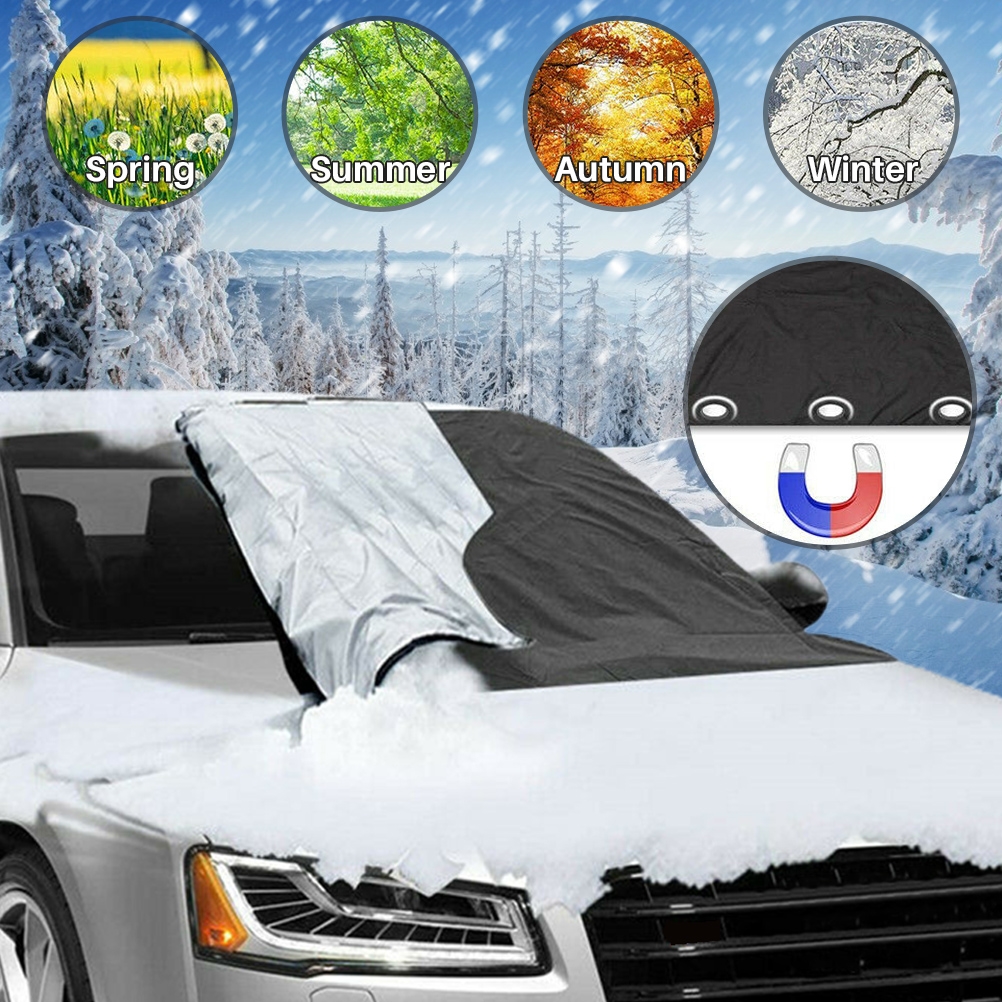 Magnetischer Sonnenschutz Für Autos Mit Klappe Und Sicherheitsgurt, Schutz Vor Schnee Und Frost An Der Frontscheibe, Windschutzscheibenabdeckung Für Minivans Und Geländewagen, Wiederverwendbare Abdeck