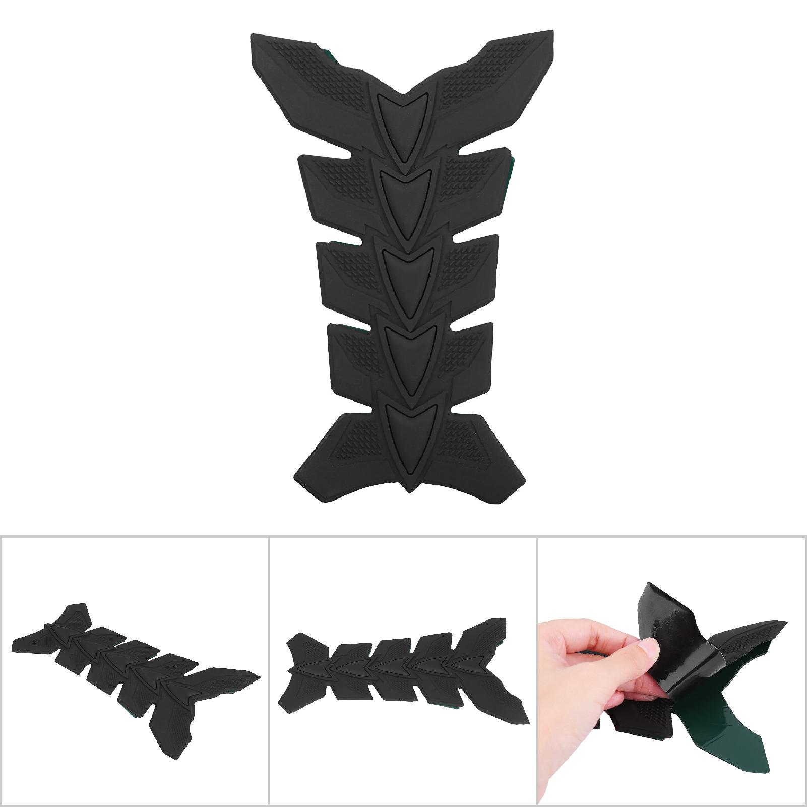 Schwarzer 3d-gel-tankaufkleber, Fischgrätenschutz, Motorradaufkleber, Kratzfeste Zierleiste, Universell Zugänglich