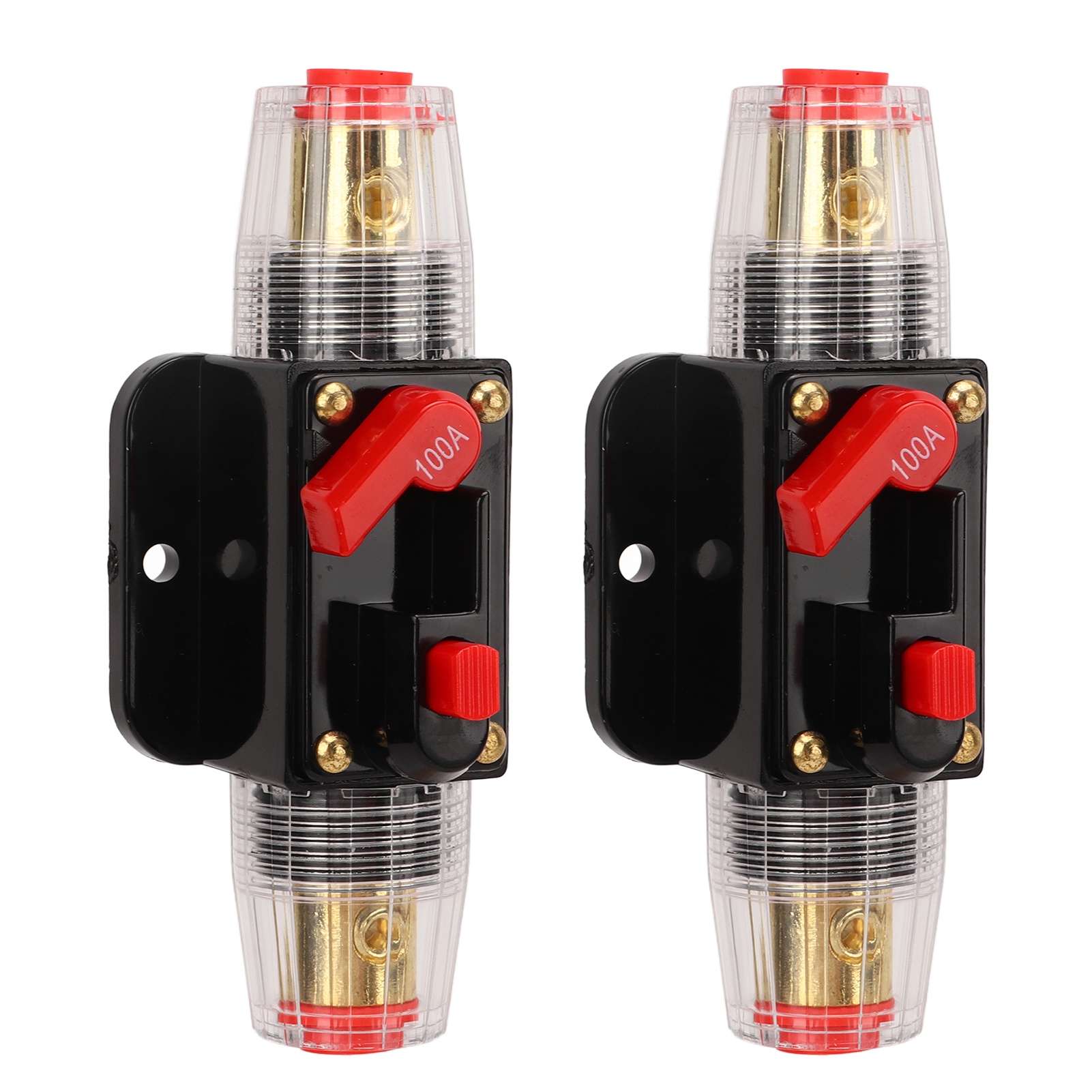 12-24v 100a Inline-leistungsschalter Mit Manueller Rückstellung, Sicherungshalter, Batterieklemmen Und Schrumpfschlauch Für Auto- Und Boots-audiosysteme.