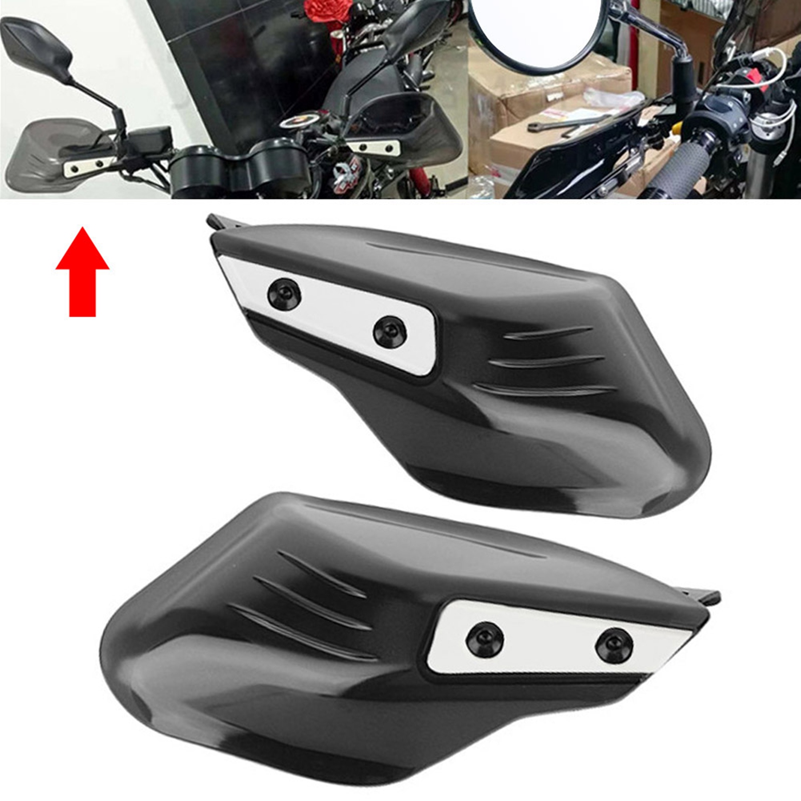 Motorrad-handschützer, Stoßfeste Lenkerprotektoren, Schwarz, Universelle Motorrad-handschützer, Griff- Und Hebelprotektoren, Robuster Schutz Für Den Außenbereich