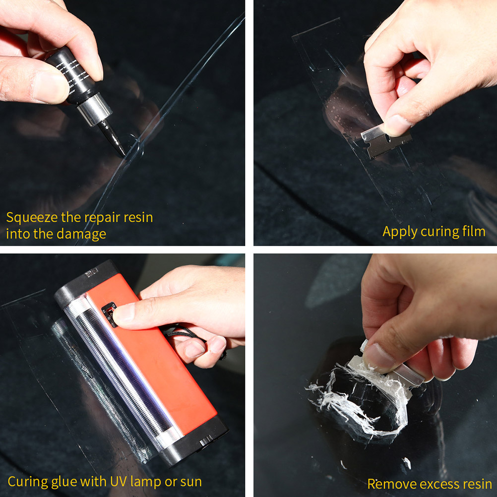 Diy-autoglas-reparaturset Mit Flüssiglösung Für Risse Und Beschädigungen An Windschutzscheiben, Kristallregeneration, Sicher Für Autos