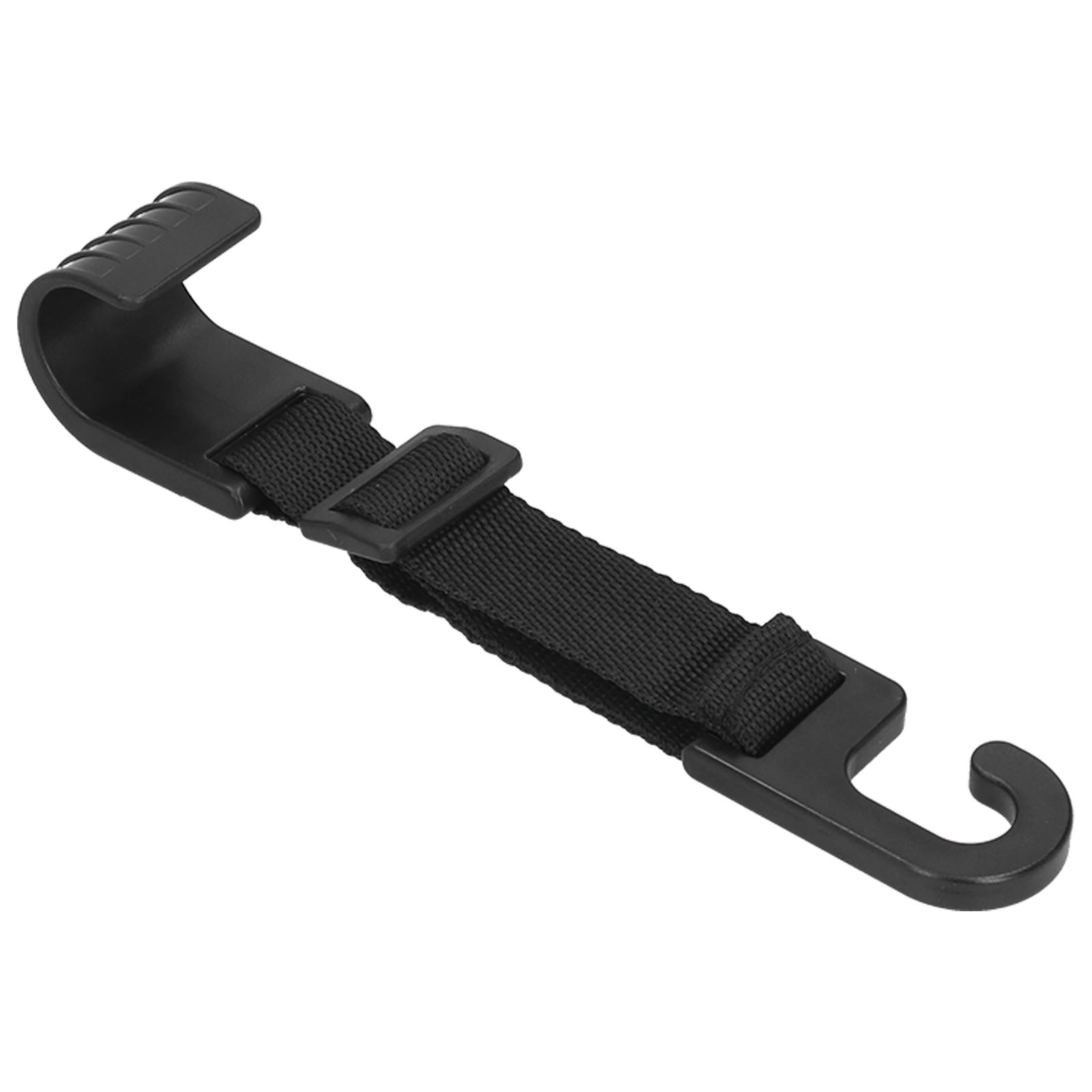 Verstellbarer Autositz-kopfhaken, Seitliche Befestigung, Schwarzes, Abgerundetes Design, Maximale Traglast 5 Kg, Für Handtasche Und Mantel.