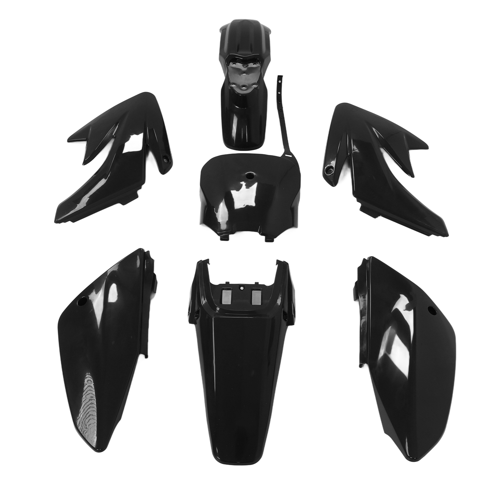 Motorrad-kotflügelverkleidungssatz, Abs-kunststoff, Verschleiß- Und Alterungsbeständig, Ersatz Für Crf 70, Schwarz