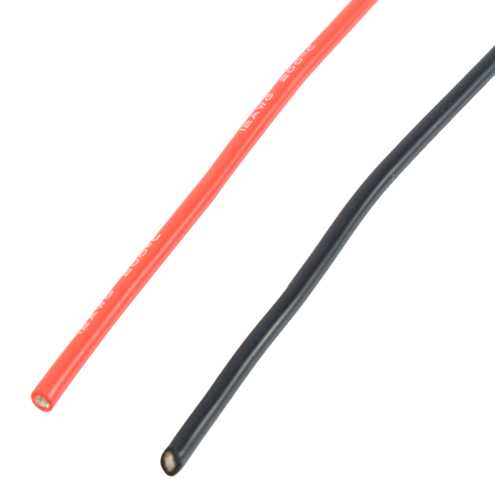 Câble Électronique Flexible En Cuivre Étamé 12 Awg De 2 M Pour Voitures Rc (1 M Rouge Et 1 M Noir).