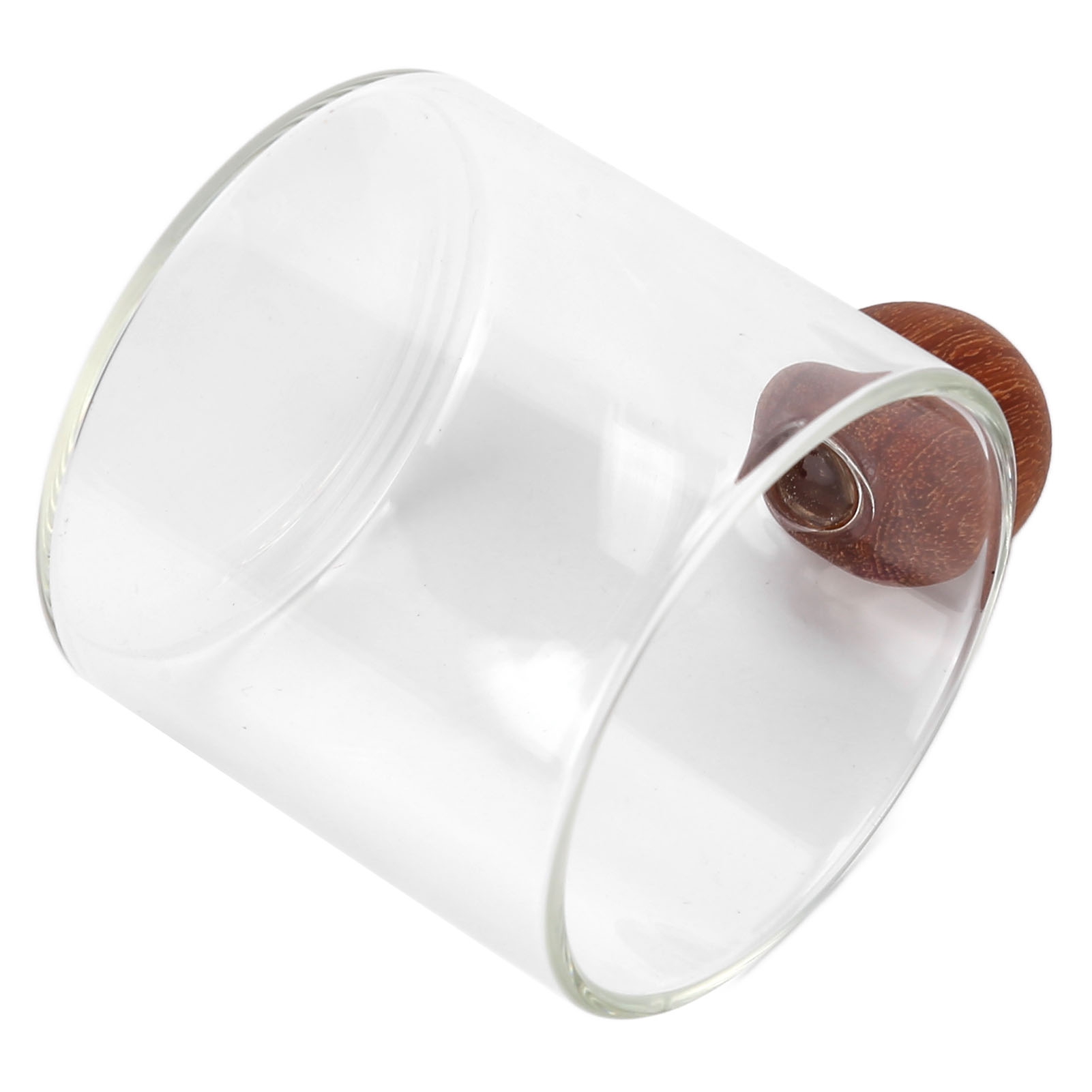 Transparente Glas-kaffeetasse, Hitzebeständig, Mit Holzkugelgriff Für Büro, Bar, Party