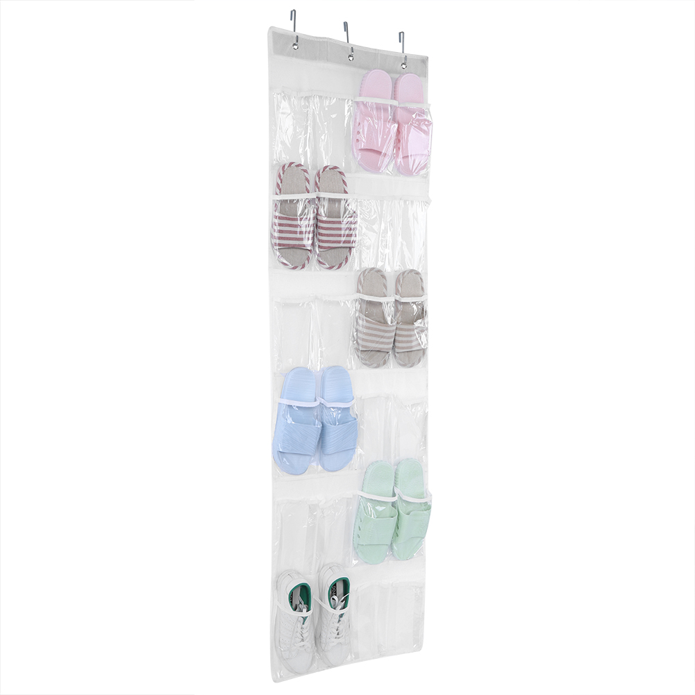 Wandmontierte Aufbewahrungstasche Mit 24 Transparenten Fächern, Hängender Schuhorganizer, Faltbares Schuhregal, Vielseitige Aufbewahrungsmöglichkeit Für Den Kleiderschrank.