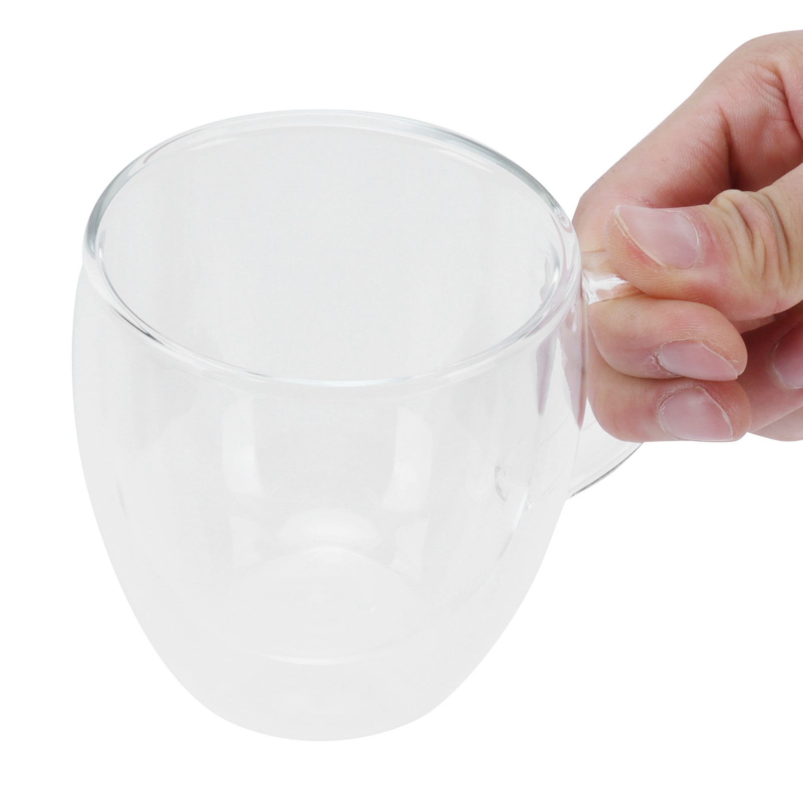 250 Ml Doppelwandiger Klarglasbecher Mit Henkel, Kaffee-, Tee- Und Milchbecher, Hitzebeständig, Ideal Für Heißgetränke
