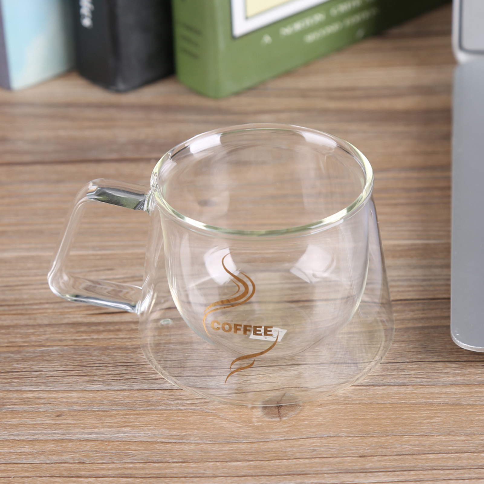 Hitzebeständiges, Doppelwandiges Kaffeeglas, Isolierbecher Für Tee, Milch, Küchenglas, 300 Ml, Transparent