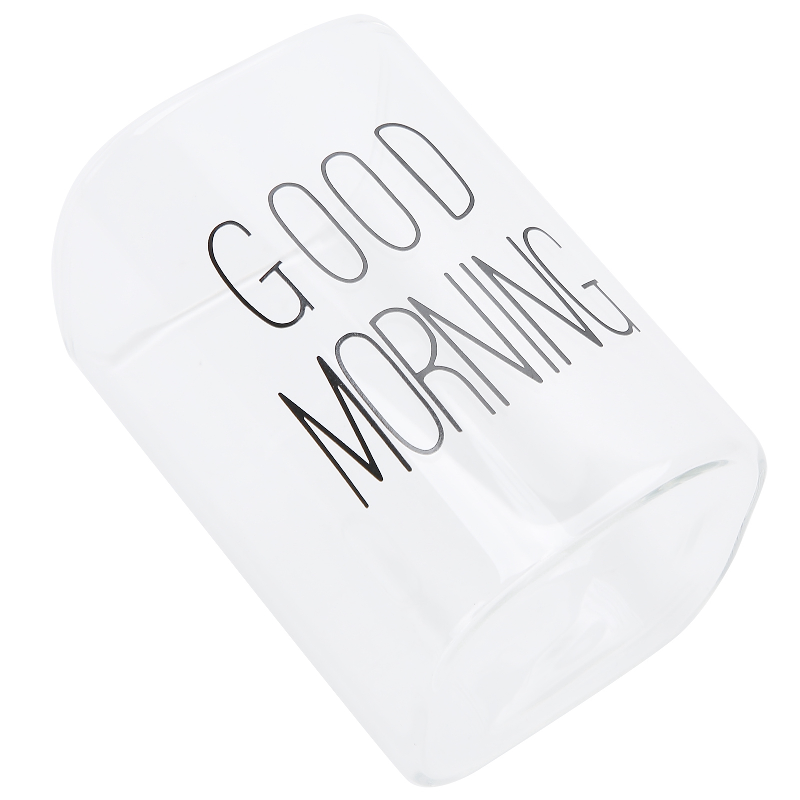 240 Ml Klares Milchglas, Innovative Kaffeetasse, Teeglas, Trinkglas Für Zuhause Und Geschäft, Schwarzes Etikett.