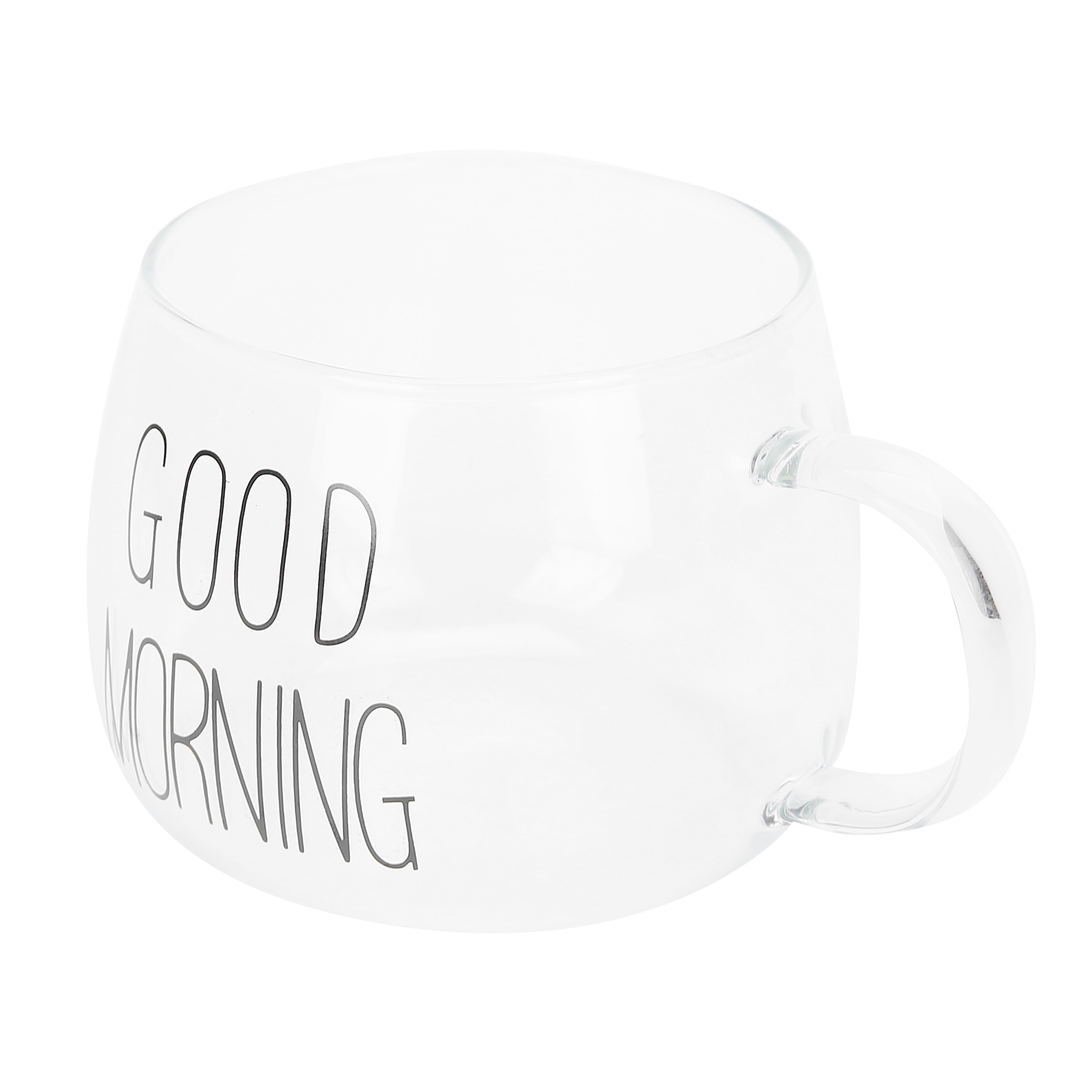 Kaffeetasse Aus Transparentem Borosilikatglas Mit Henkel, Geeignet Für Milchtee, Cocktails Und Andere Getränke, Schwarzes Etikett
