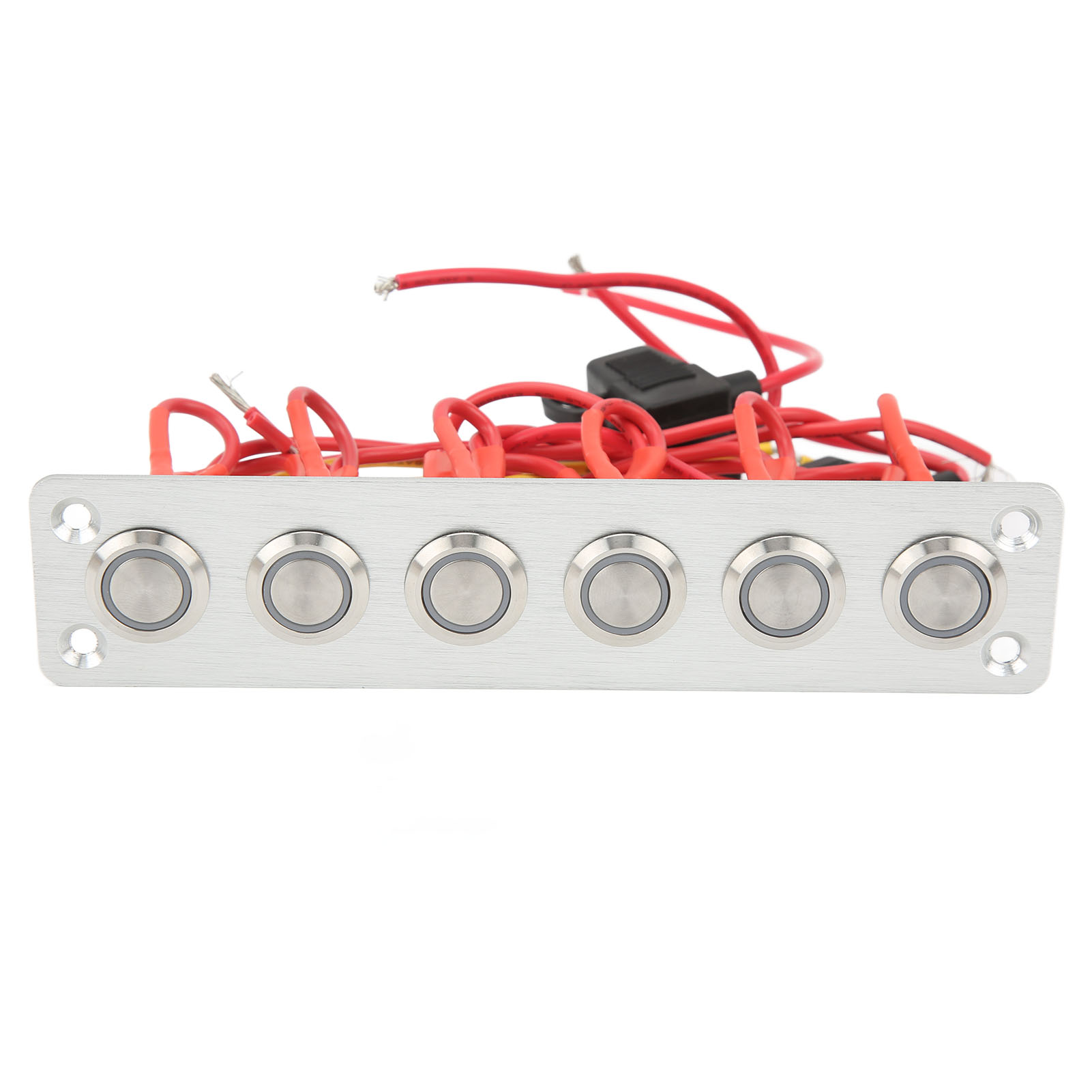 Vorverdrahtetes 6-tasten-schaltfeld Mit Blauen Led-anzeigen Für Auto, Wohnmobil, Boot, 12v Dc-system.