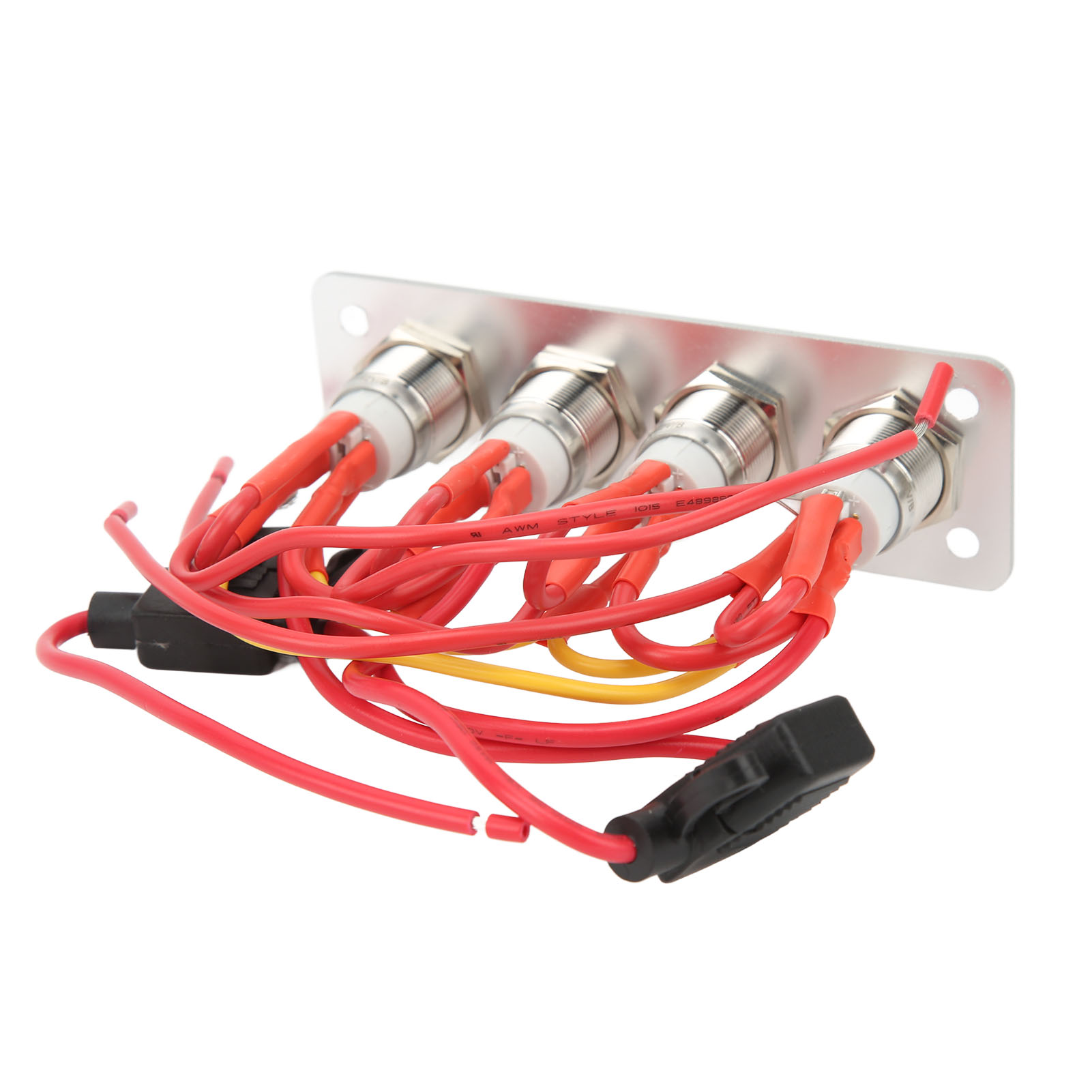 4-fach Blaue Led-schalttafel, 12 V 16 A, Edelstahl, Druckknopfschalter Für Wohnmobil/boot