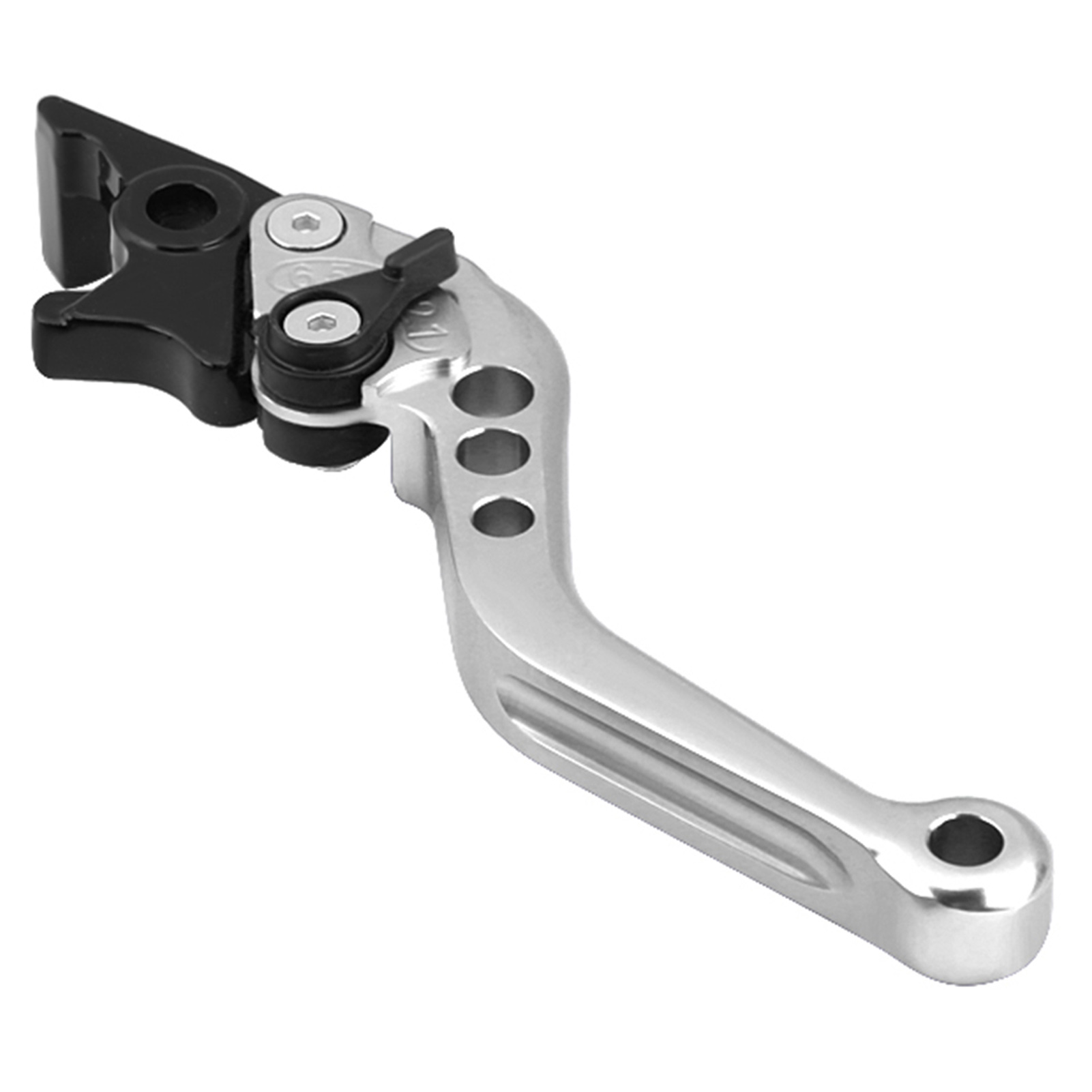 Satz Mit 2 Cnc-gefrästen Aluminium-doppelscheibenbremshebeln Für Motorrad Und Roller, Silber, Verbessertes Ersatzteil