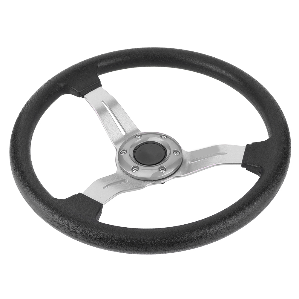 14-zoll-universallenkrad Für Rennwagen, Pu-leder, Aluminiumlegierung Mit Hupenknopf, Modifiziertes Silber