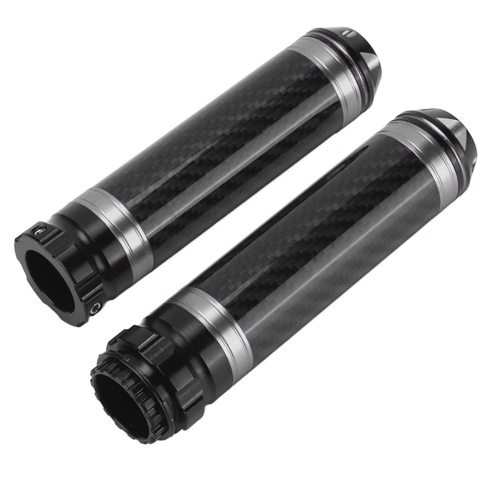 2-teilige Motorradlenkergriffe, Korrosionsbeständiges Und Wasserdichtes Carbon, Universell Für 7/8-zoll-lenker, Silberfarben, Rutschfest Und Langlebig.