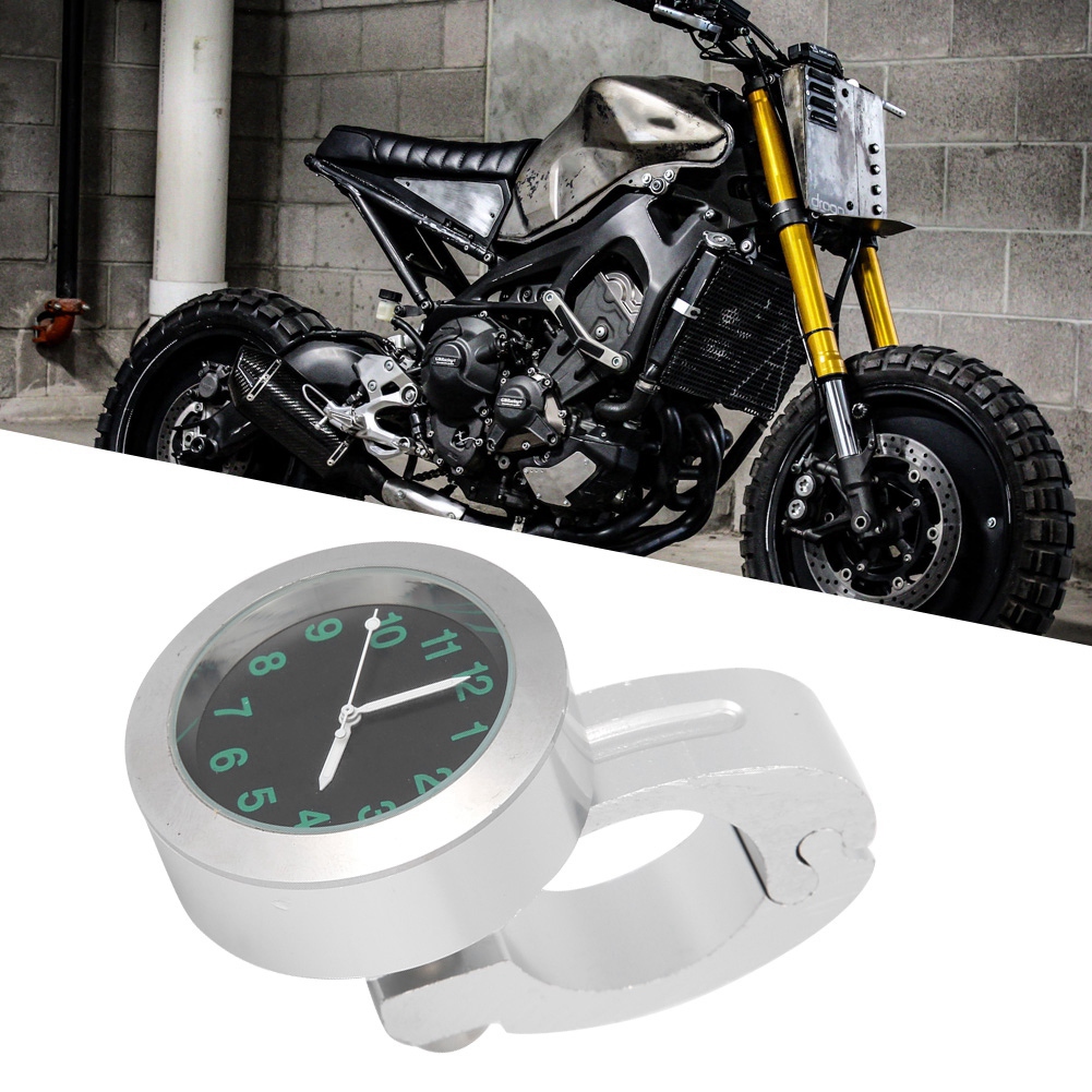 Universelle Motorradlenkeruhr Aus Metall, Lenkerzubehör, Griffhalterung, Silbernes Zifferblatt, Ersatzteil
