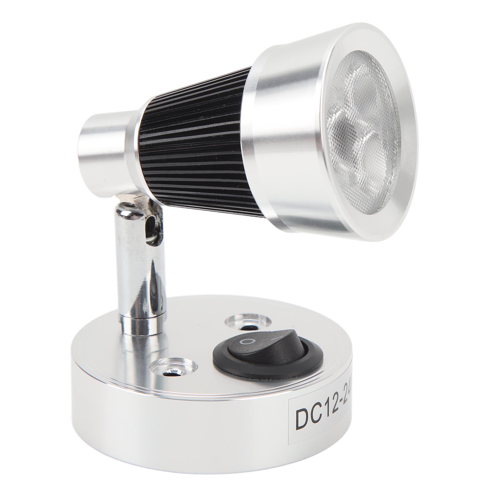 Led-nachttischlampe Für Wohnmobile, 3 W, 3000 K Warmweiß, Silber, Dc 12–24 V, Tragbar Zum Lesen, Für Boote, Yachten Und Schiffe.