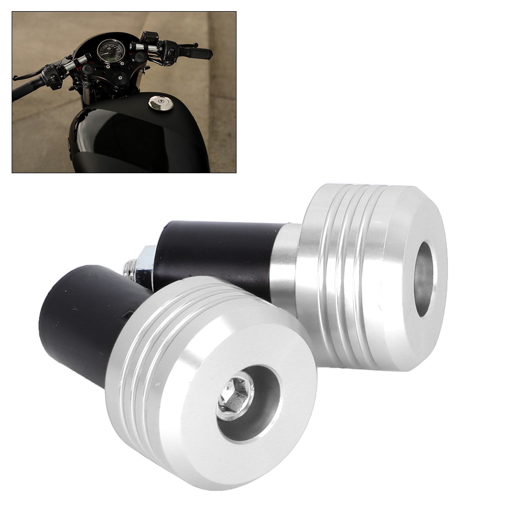 Motorradlenkergriffe, Silberne Aluminium-endkappen, Verschiebbare Lenkerendkappen, Motorradzubehör