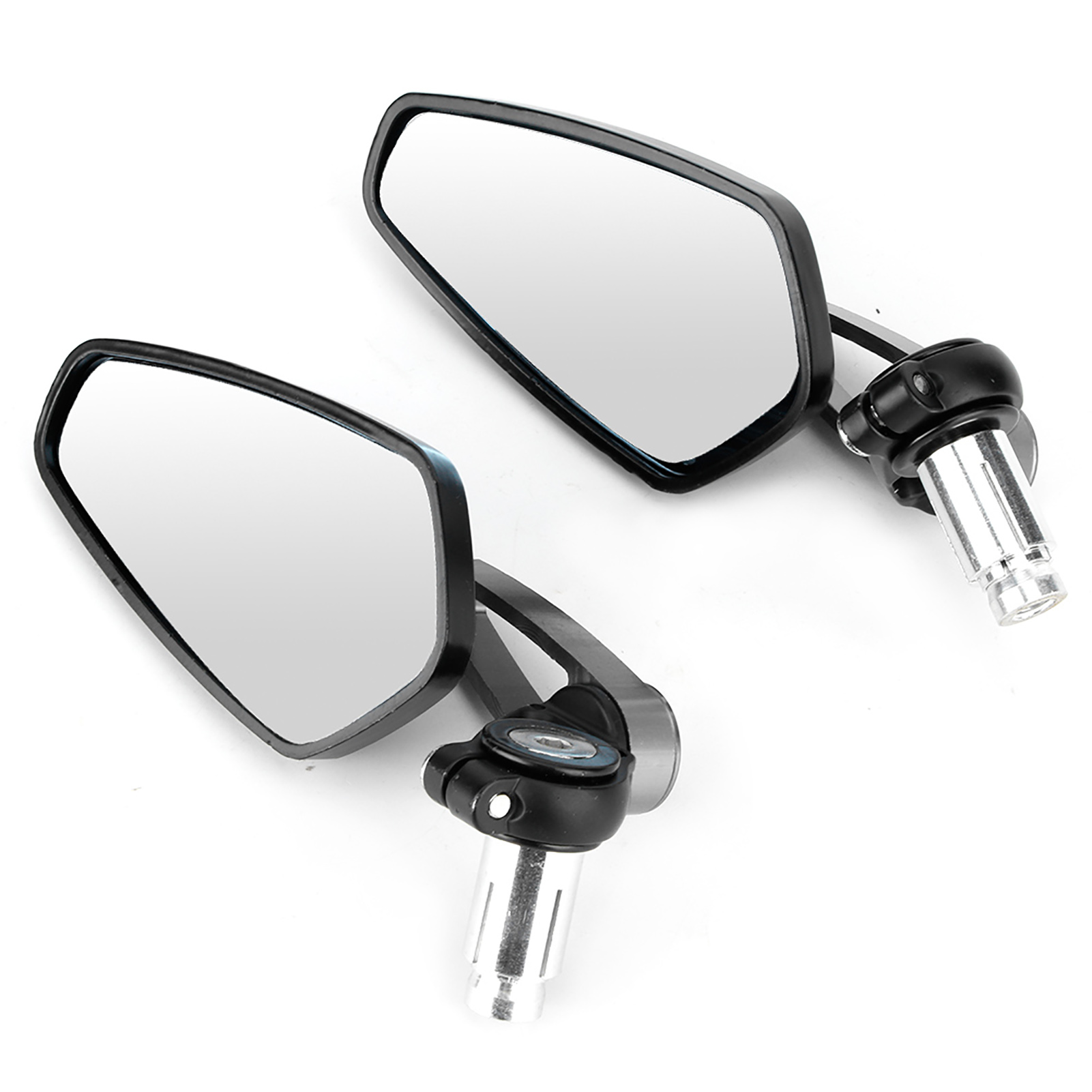 2 Stück Motorrad Cnc Griff Aluminium Plane Rückspiegel Seitenreflektor Zubehör Silber
