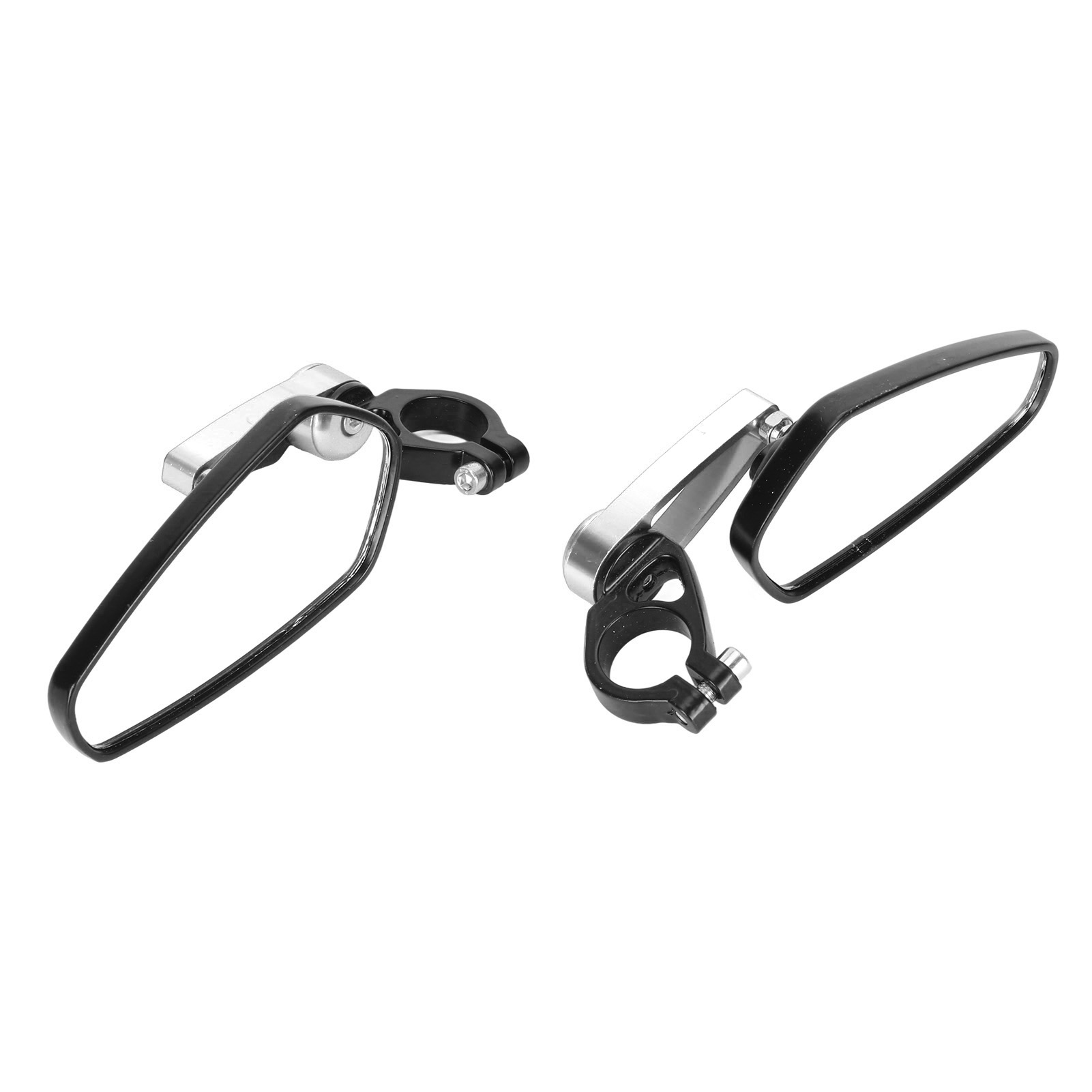 Zweiteilige Motorradspiegel, Hochauflösendes Aluminium, Klare Sicht, Silberne Lenkerseitenspiegel