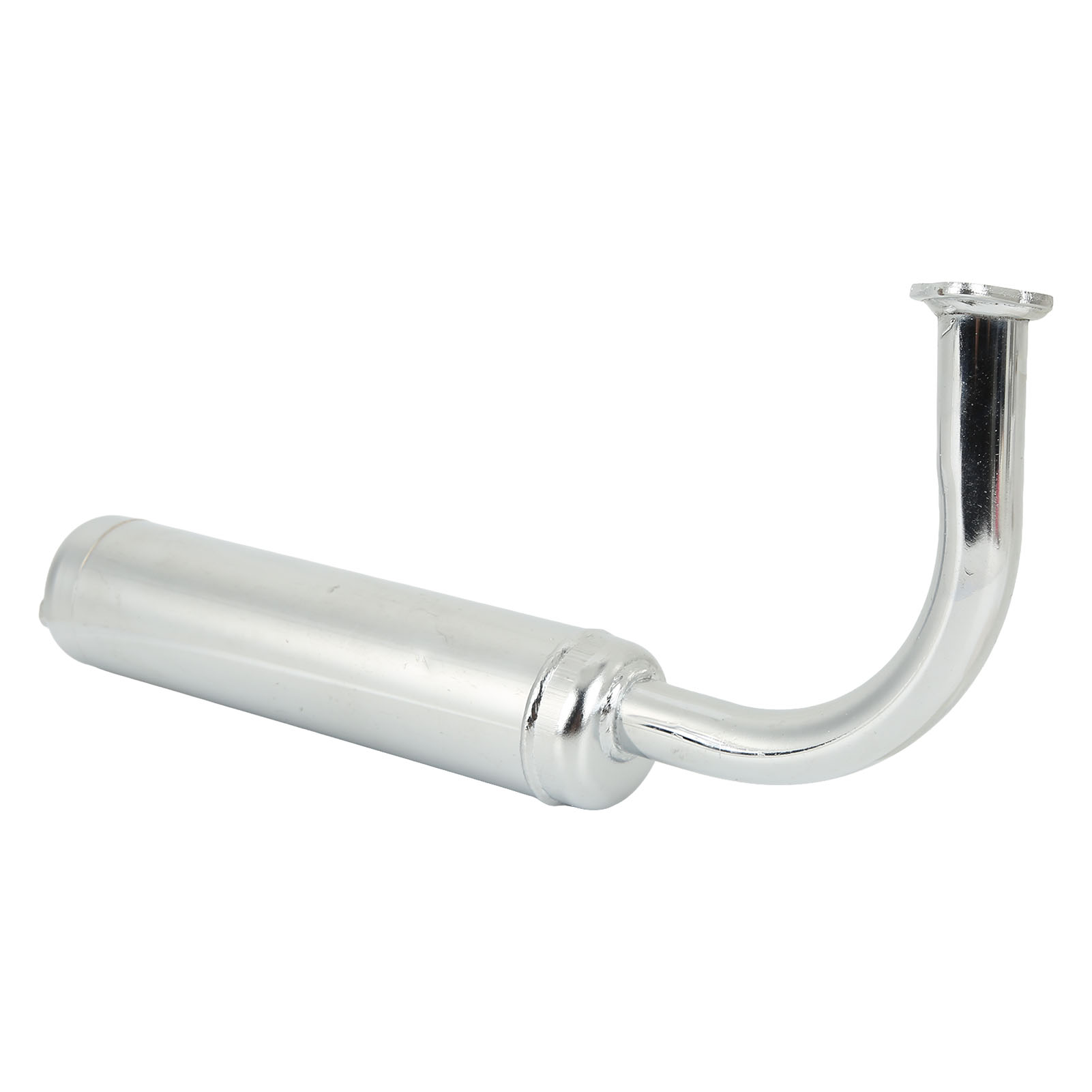 40-mm-motorradauspuff Für 49-80-cm³-motoren, Silber Eloxiert, Kompatibel Mit 26-28-zoll-elektrofahrrädern Und Mopeds