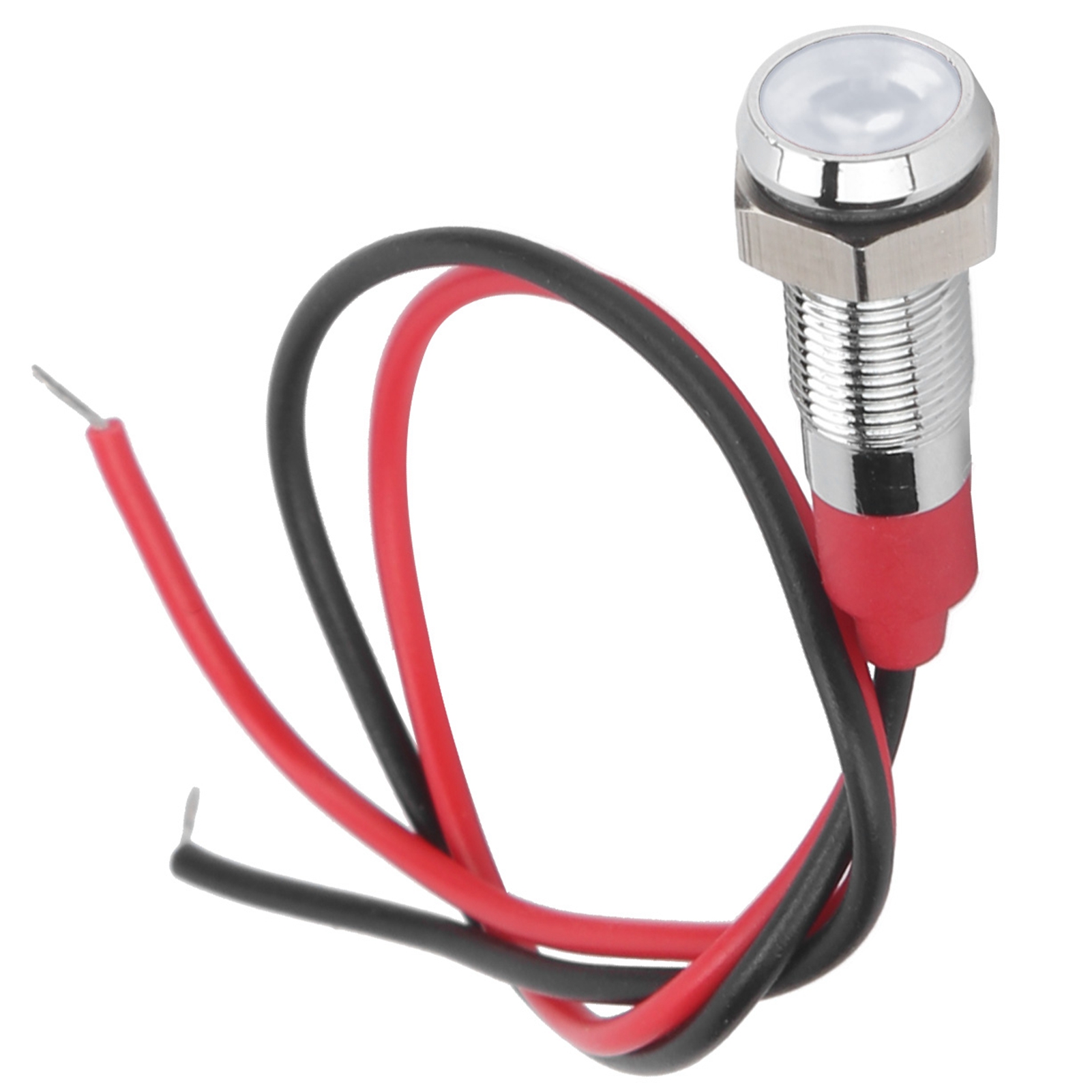 Led-metallanzeigeleuchte, 6 Mm, Wasserdicht, Signallampe Für Begleitfahrzeug, Lkw, Boot, Mit Kabel, 6 V, Weiß