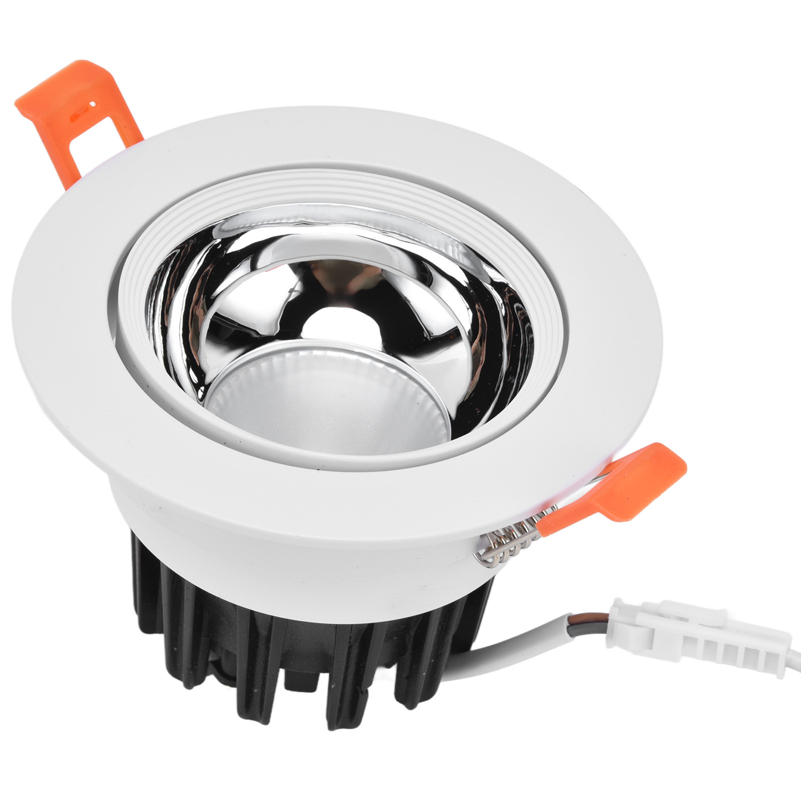 Led-einbaustrahler Aus Aluminium, Verstellbarer Winkel, Staubdicht, Für Wohnzimmer Und Schlafzimmer, 100–264 V, Weißes Gehäuse, Silberne Kappe