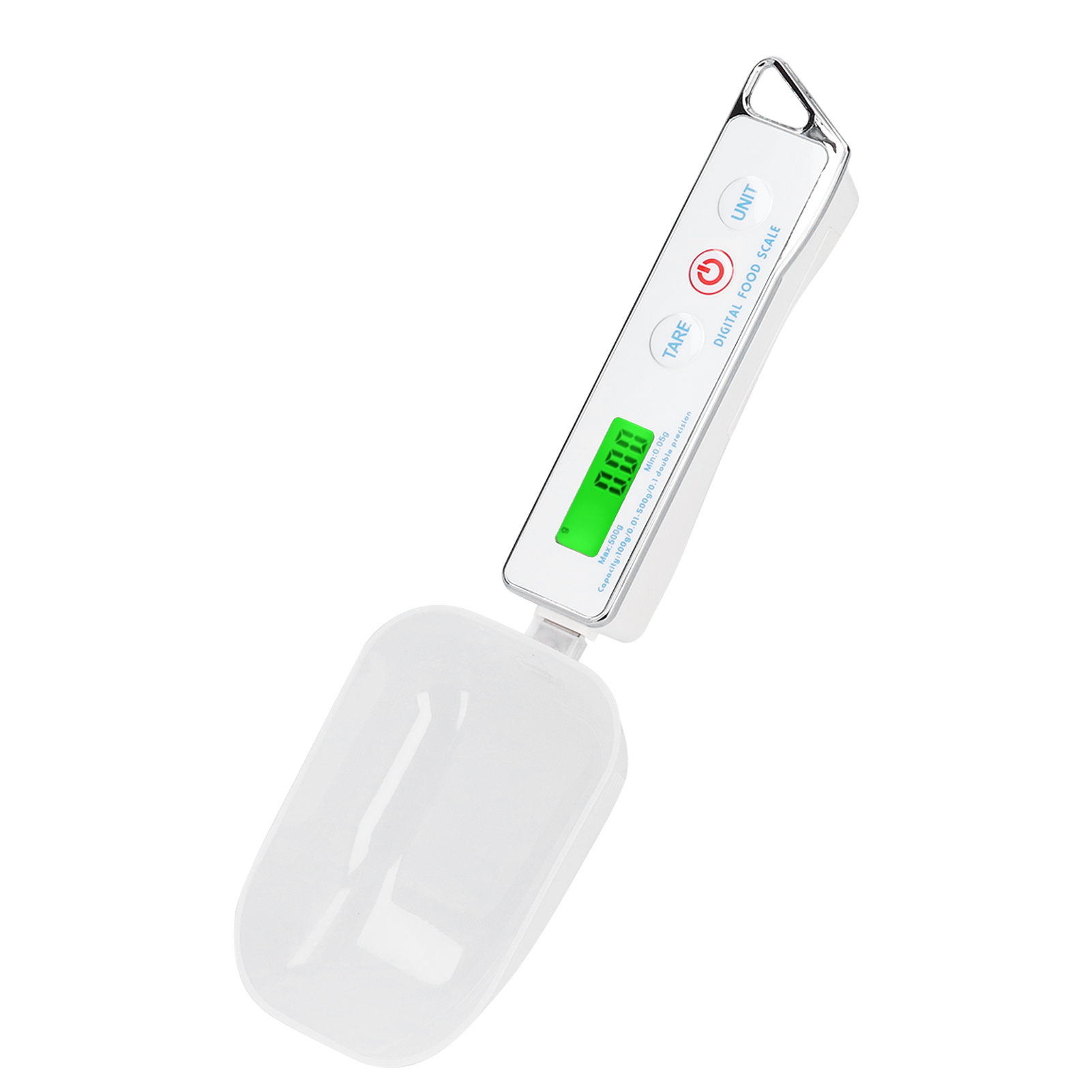 Digitale Küchenwaage Aus Edelstahl, Tragbar, Für Mehl, Tee Und Gewürze, 500 G/0,1 G, Weiß