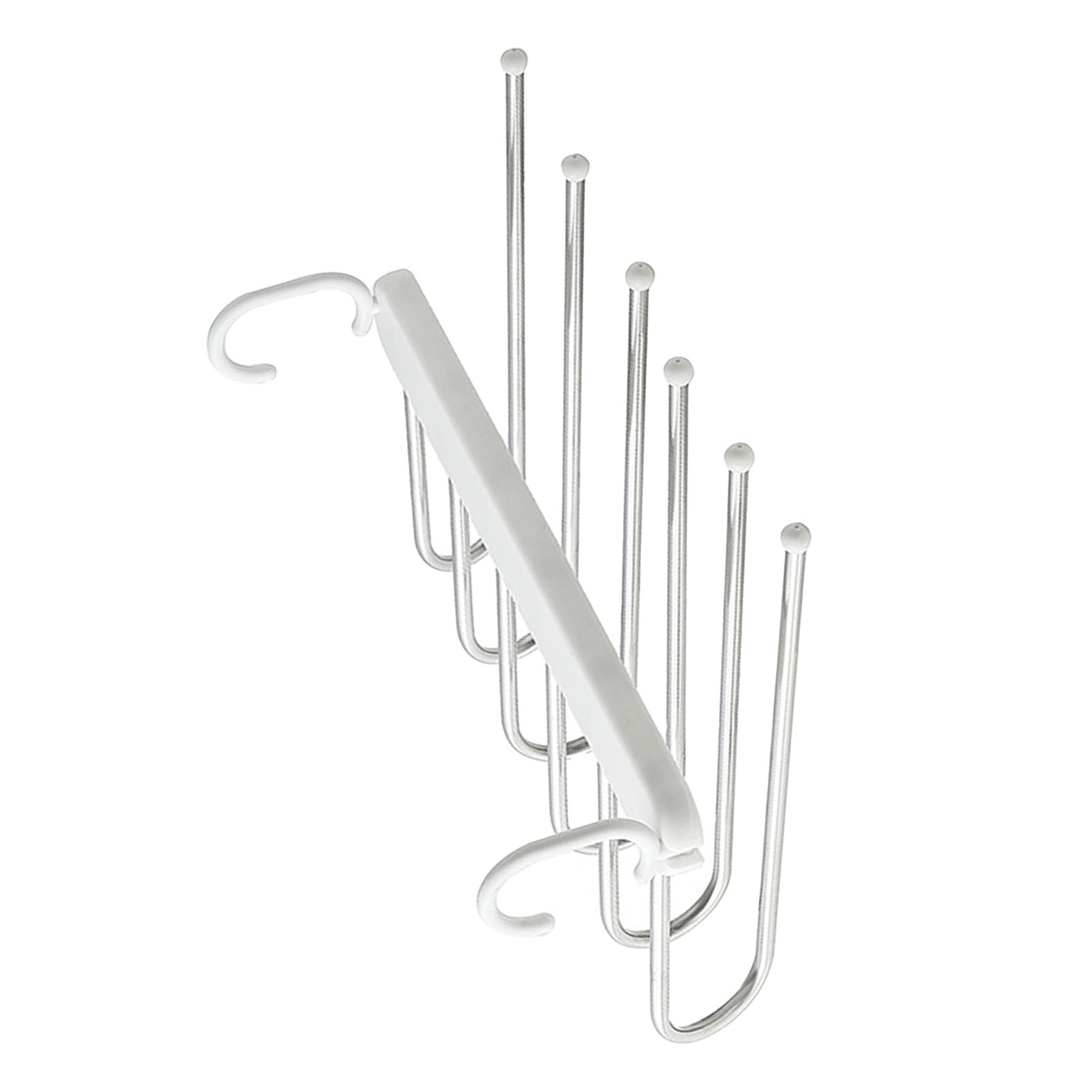 Klappbarer Hosenständer, 6-lagig, Multifunktional, Aus Edelstahl, Zusammenklappbar, Mit Kleiderbügeln, Handtuchhalter Und Schrankorganizer, Weiß