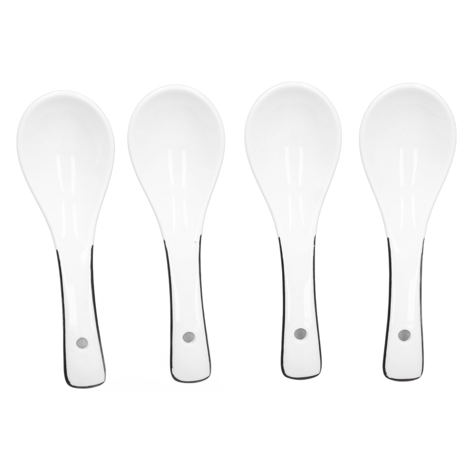 4er-set Weiße Keramiklöffel, Kaffeelöffel, Dessertlöffel, Eislöffel, Küchenlöffel
