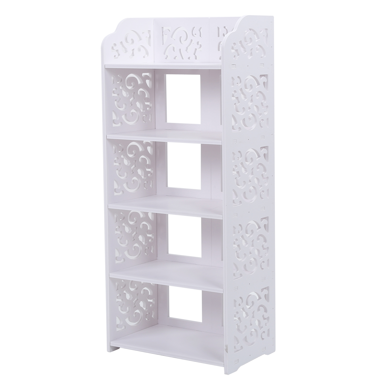 Weißes 5-stöckiges Schuhregal Mit Durchbrochenem Design, Praktische Aufbewahrungsmöglichkeit Für Eingangsbereich, Kleiderschrank Oder Flur, Schlankes Und Robustes Regal Mit Belüfteten Ablagen.