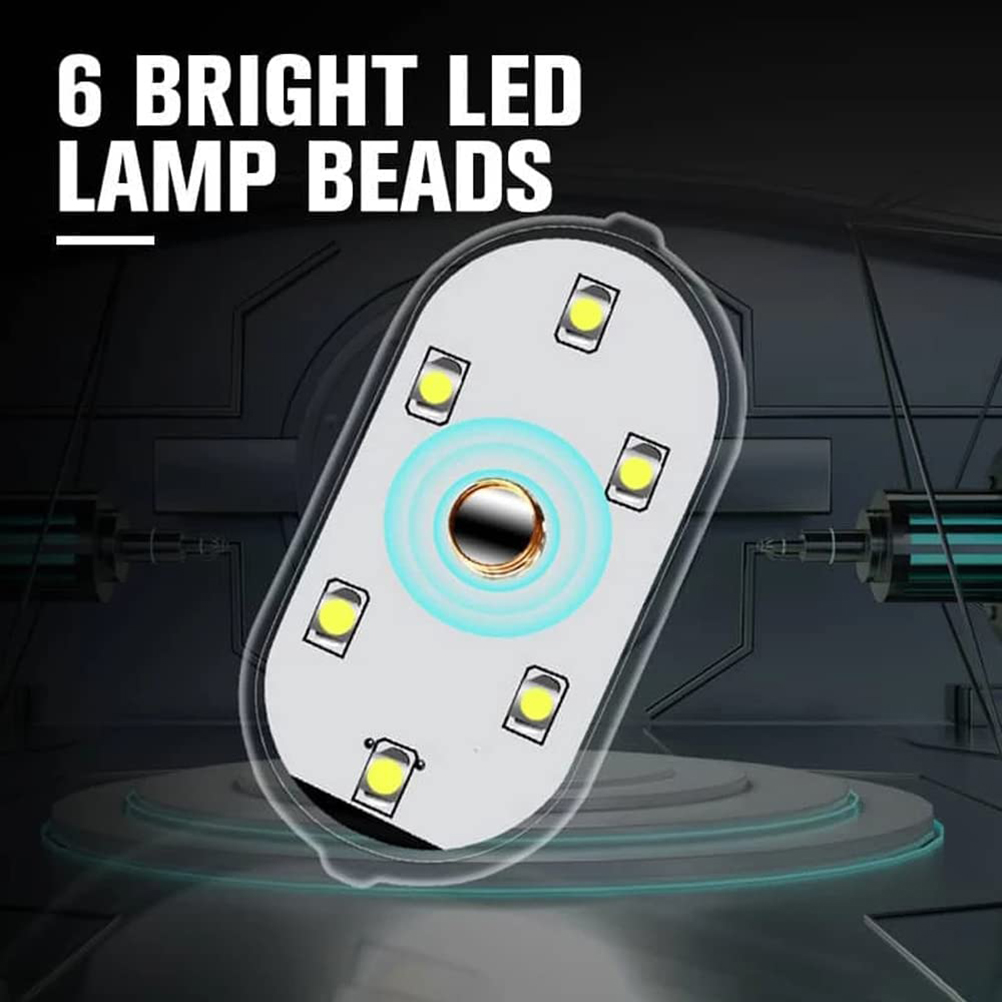 Set Mit 2 Wiederaufladbaren Led-autoinnenraumleuchten Per Usb Mit Touch-schalter, Kabellose Ambientebeleuchtung Zum Lesen Bei Nacht, Autoinnenbeleuchtung