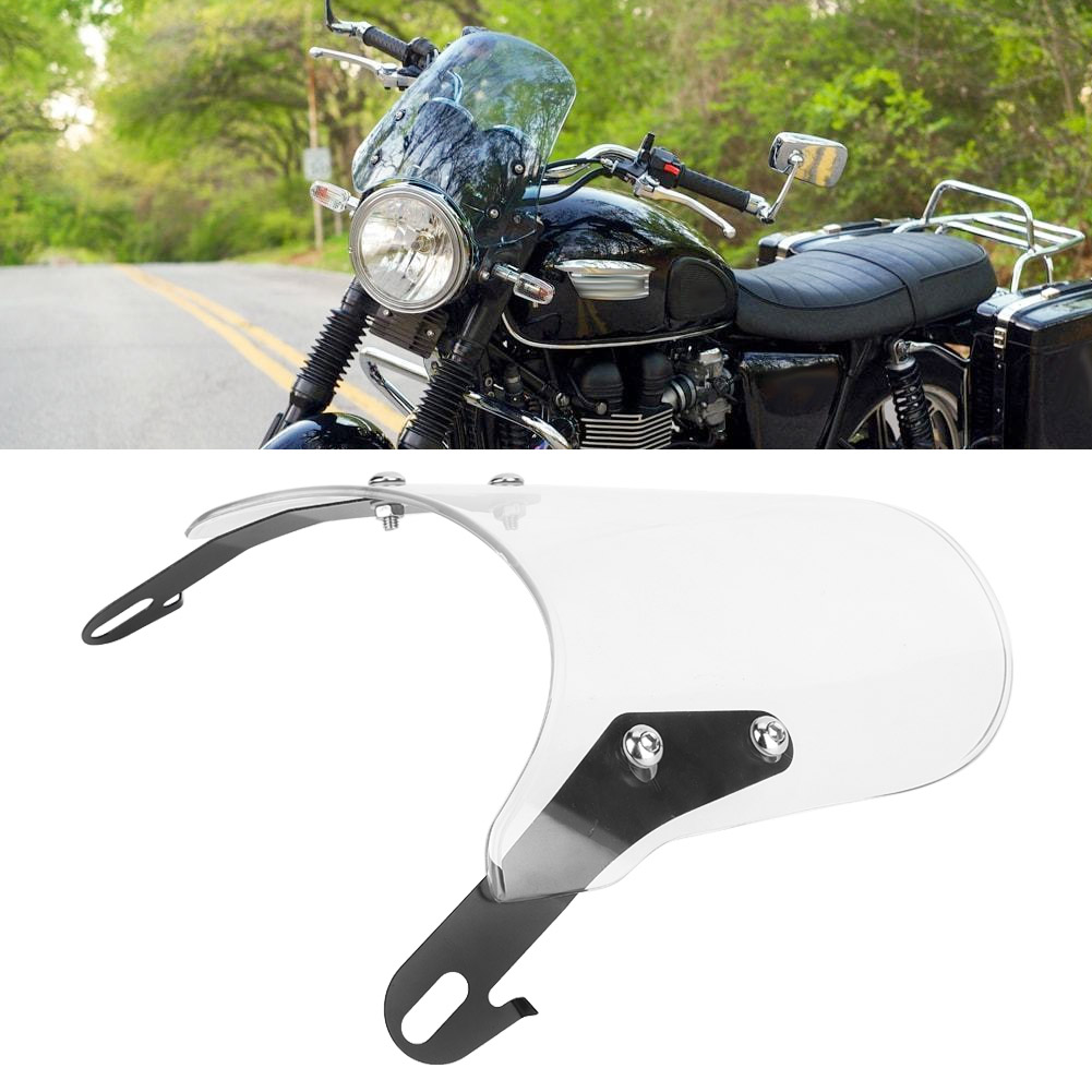 Motorrad-windschutzscheibe 5-7" Runder Scheinwerferabweiser Für Yamaha (weiß)