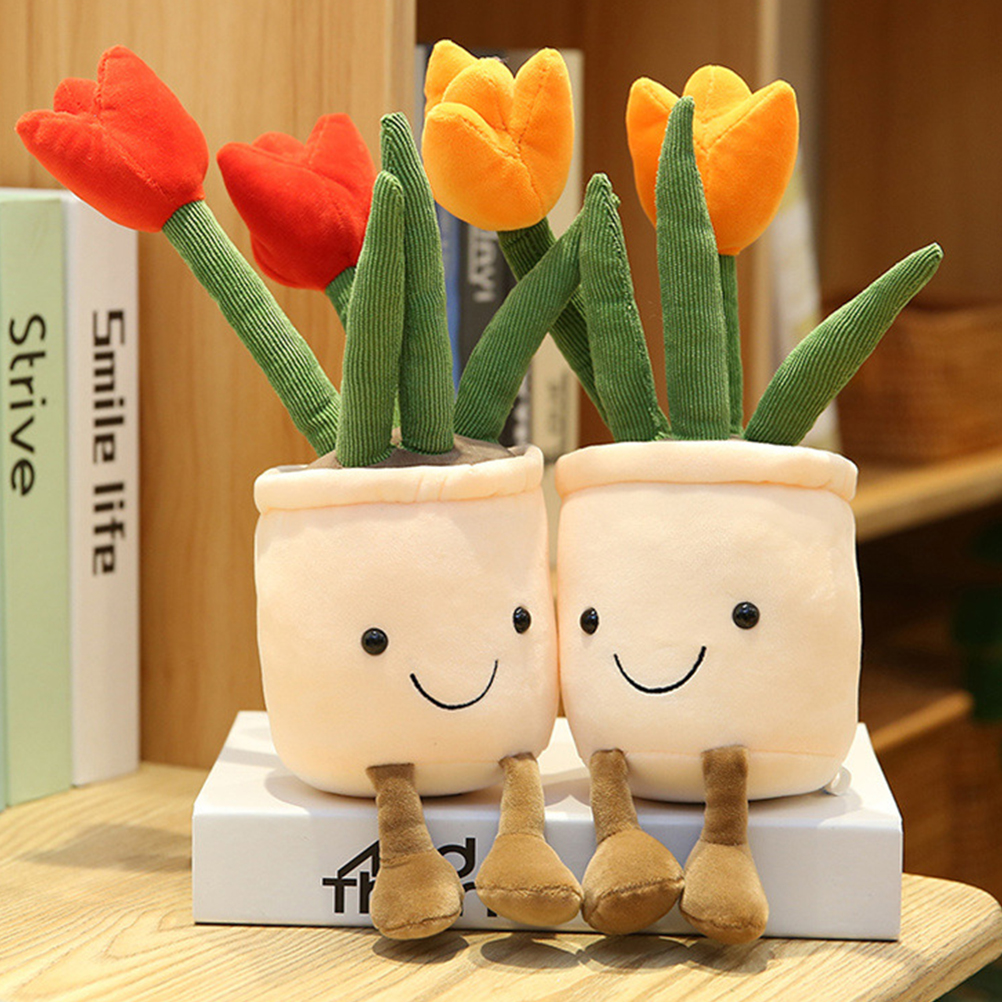 Realistische 35 Cm Tulpe, Weiche Plüsch-sukkulente, Topfblumenpuppe, Flauschiges Dekokissen Für Mädchen, Liebevolles Geschenk