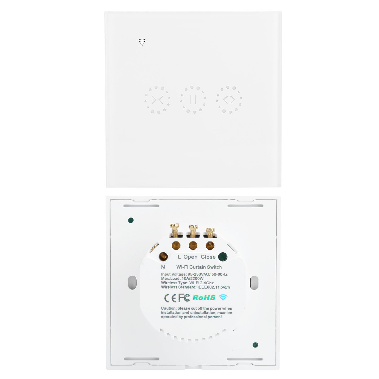 Intelligenter Wlan-touch-wandschalter, App-steuerung Für Vorhänge, Garagentor Und Elektrisches Einfahrtstor, Wechselstrom 95–250 V, Weiß