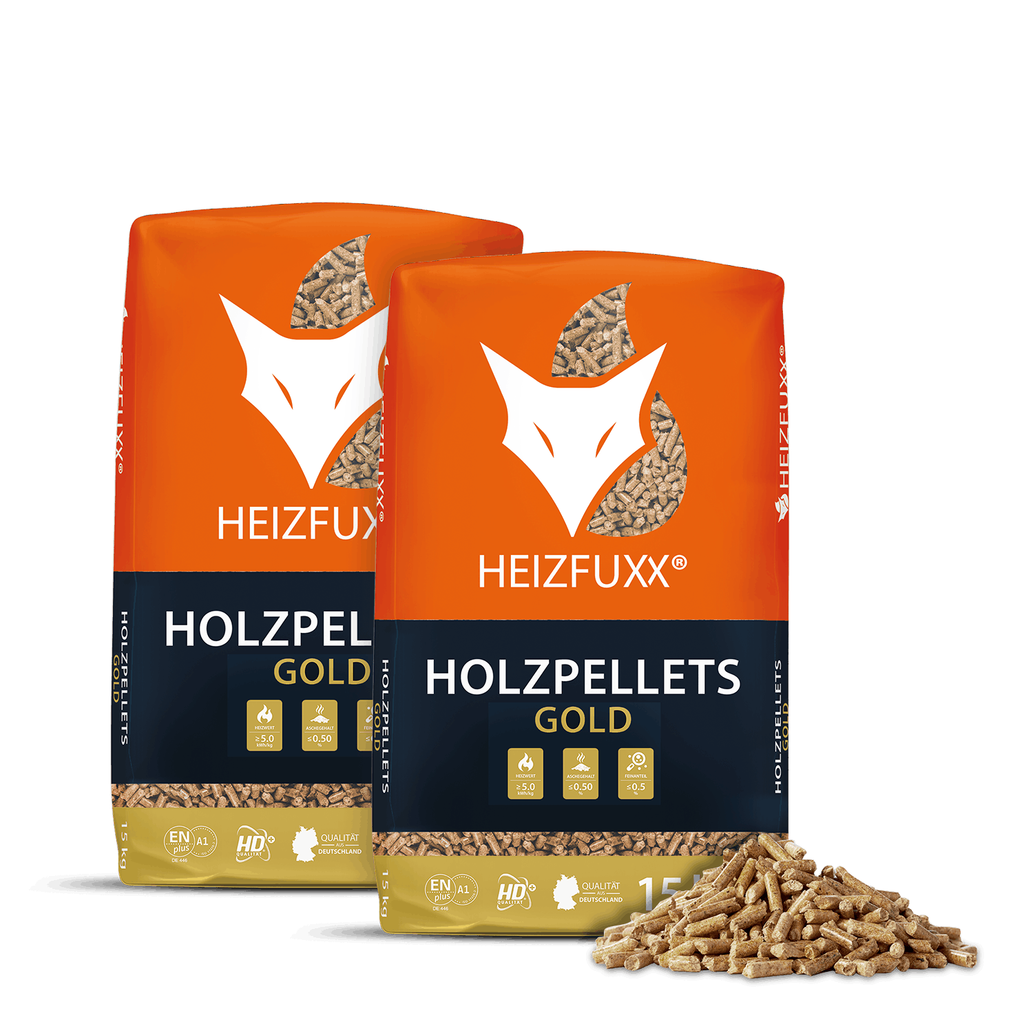 Heizfuxx Gold Hd Enplus A1 Holzpellets Nadelholz 15kg X 2 Sack