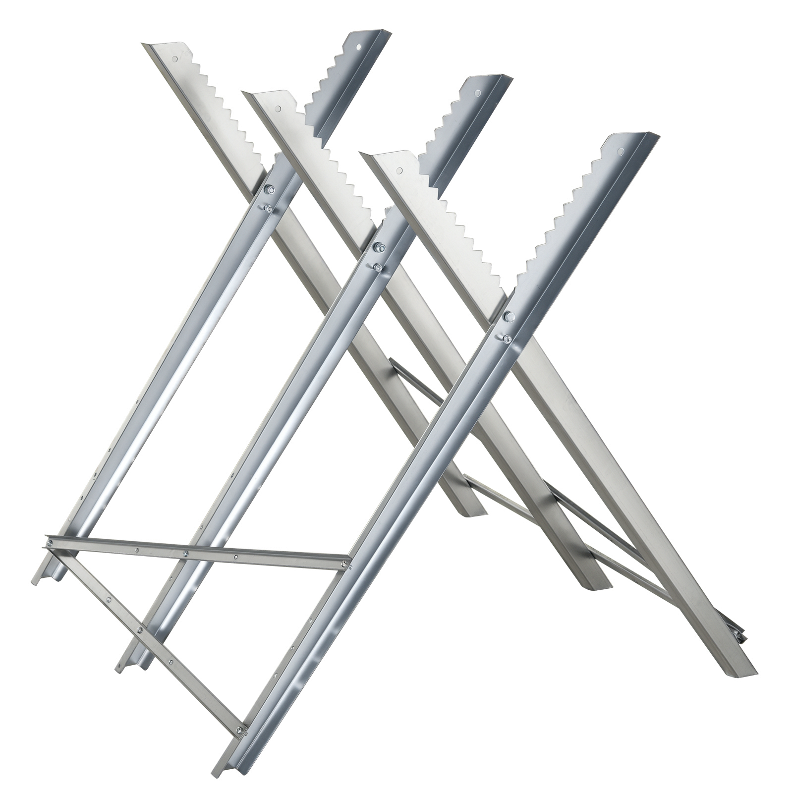 Sägepferd Aus Metall, Stabile Stahlkonstruktion, Homaire, L83.0 X B83.0 X H79.0 Cm - Silber