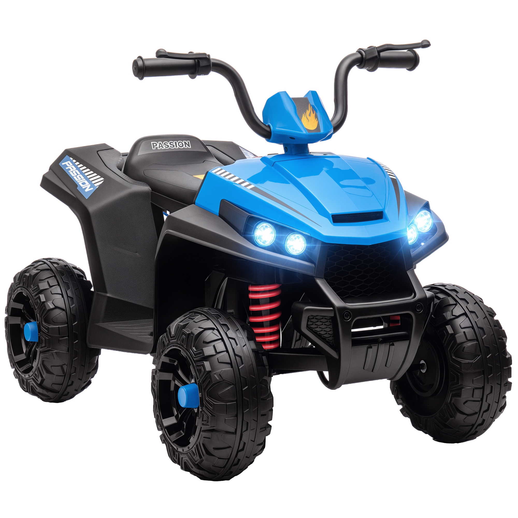 Kinder Elektro-quad Mit 4-rad-federung, Breitem Sitz, 85.0 X 55.5 X 62.0 Cm, Kunststoff, Metall, Homaire - Blau
