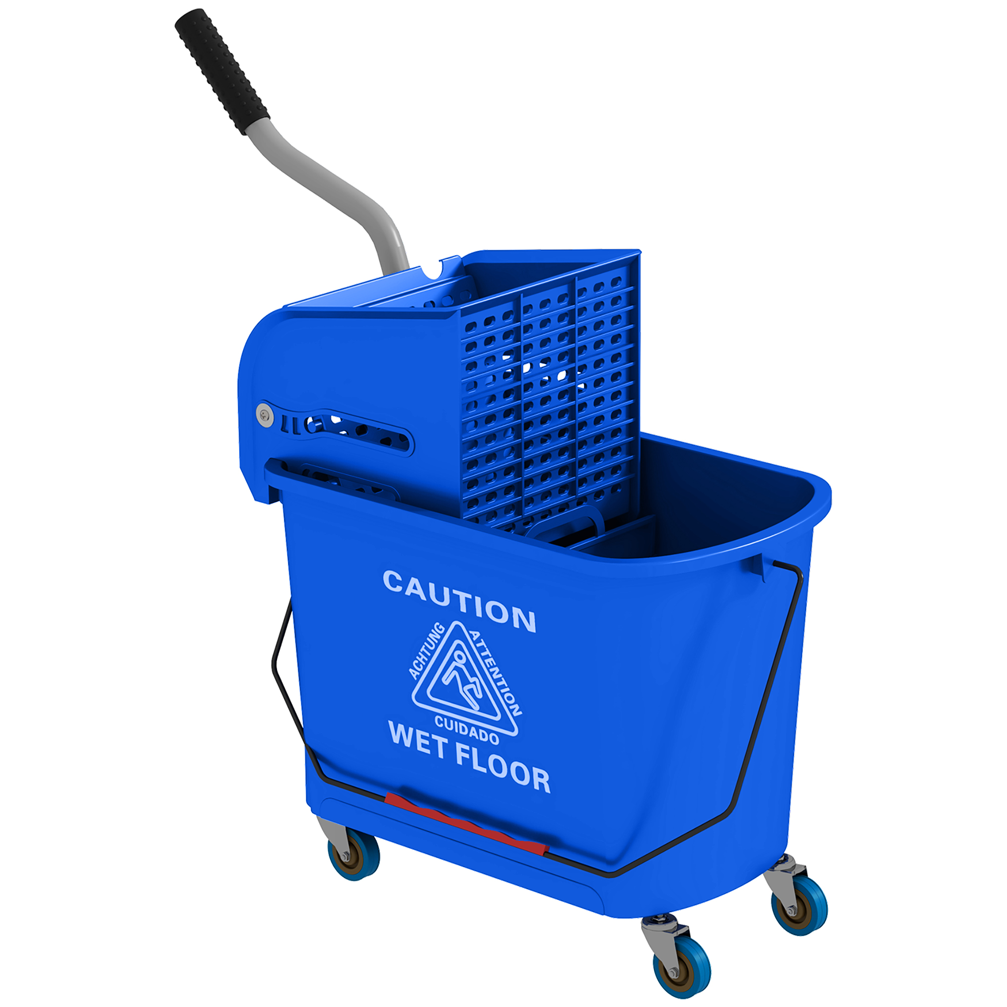 Mopp-eimer Mit Auswringer, 20 Liter Kunststoff, Homaire, Maße 60x27x70,5 Cm - Blau