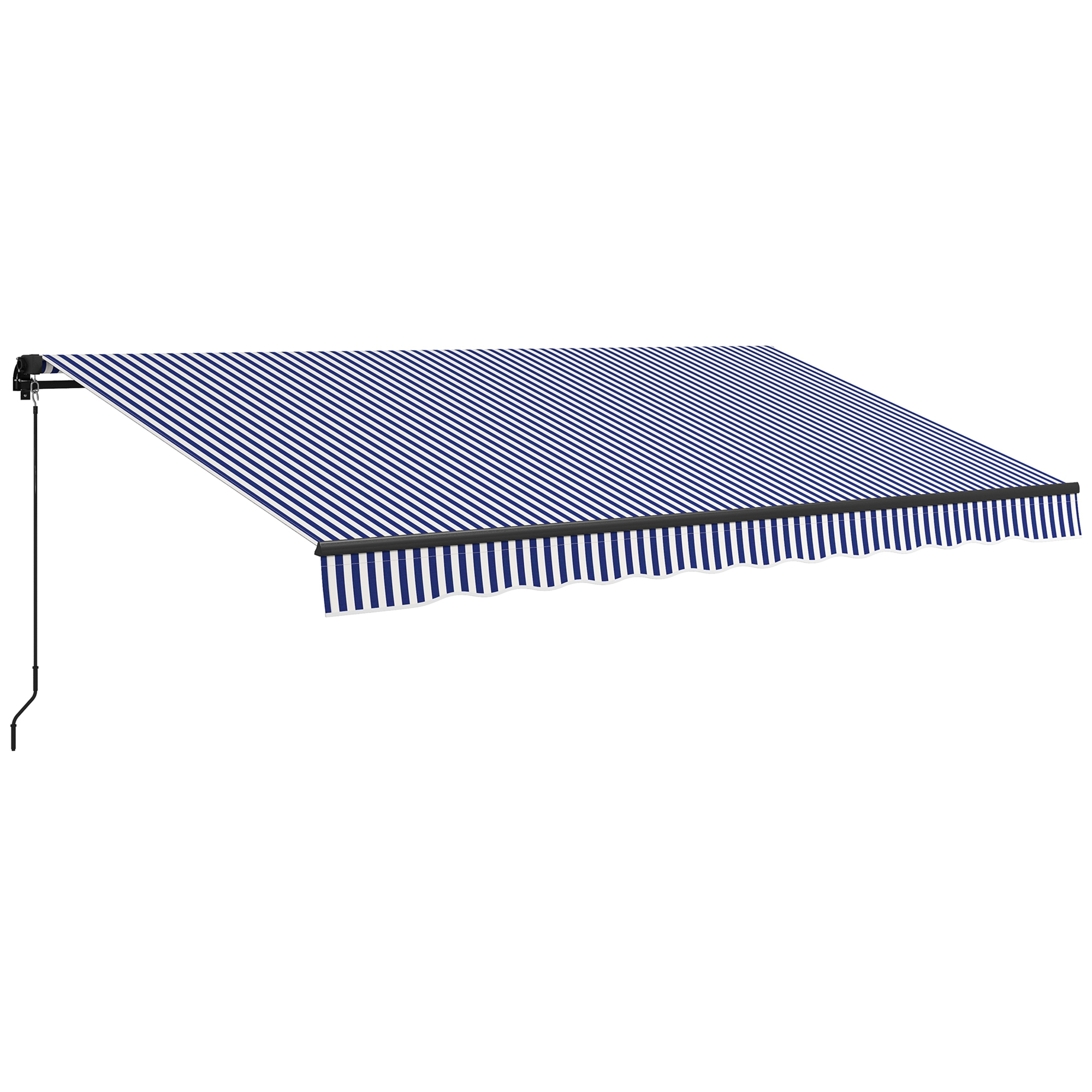 Ausziehbare Terrassenmarkise Sonnenschutz Polyesterstoff/aluminium Homaire 396x300x1.0 Cm - Blau+weiß