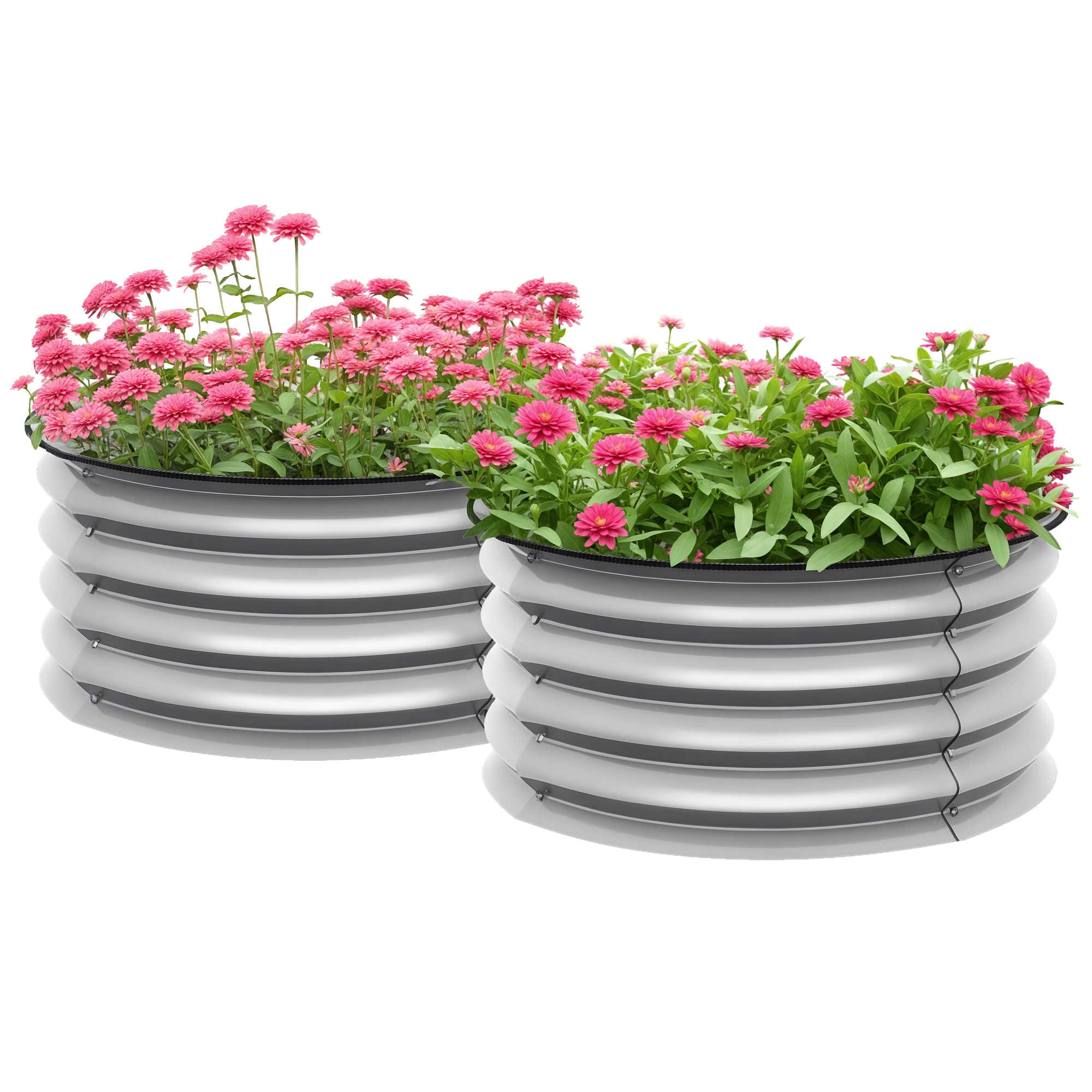Homaire Pflanzenregal Zweier-set Aus Verzinktem Metall, 60x60x30 Cm, Silber