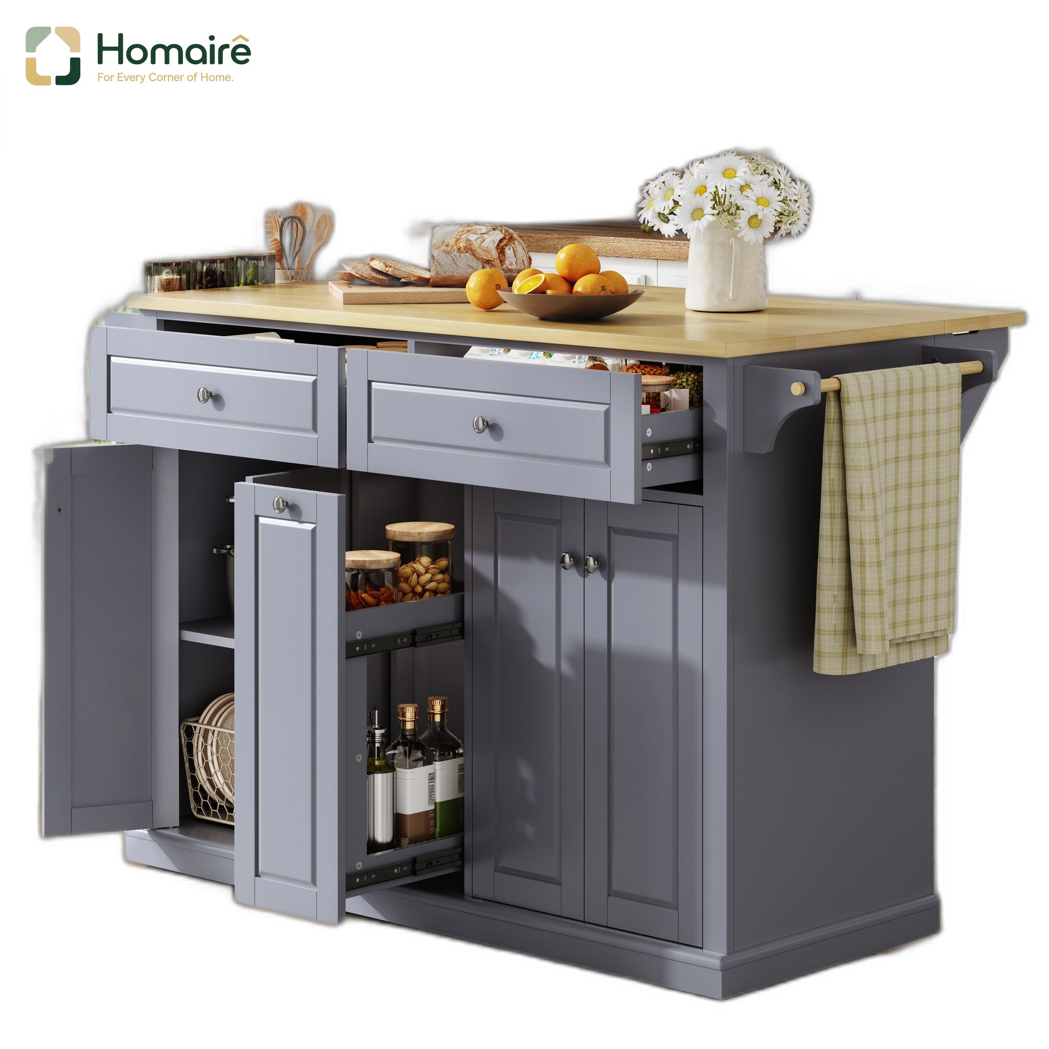 Küchenwagen Aus Mdf Grau 121 X 69 X 89 Cm Homaire