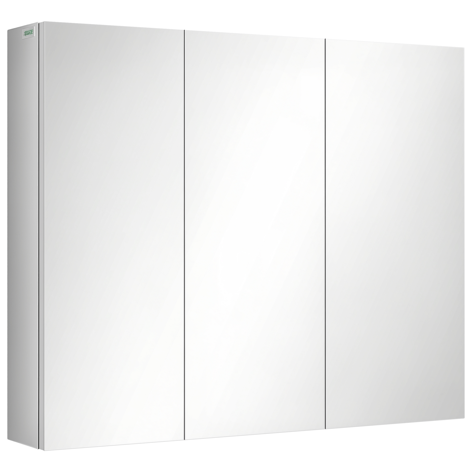 Spiegelschrank Mit Drei Türen, Edelstahl, Glas, Homaire, Maße 70x12x55 Cm, Silber